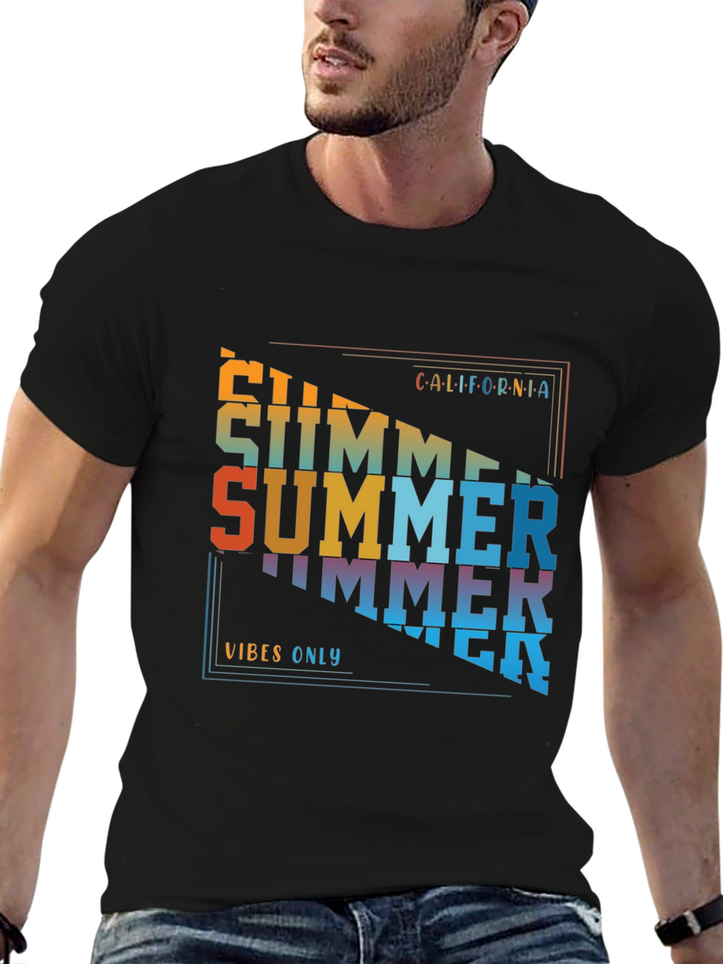 Summer Vibes Graphic Tee - Black