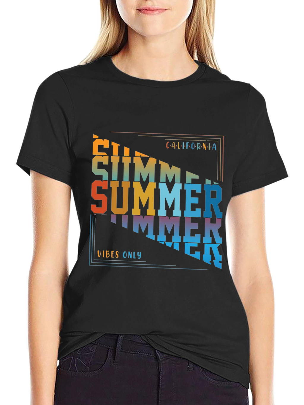 Summer Vibes Graphic Tee - Black