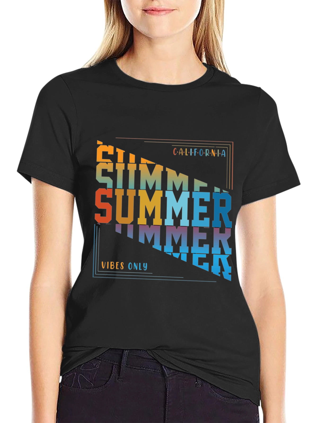 Summer Vibes Graphic Tee - Black