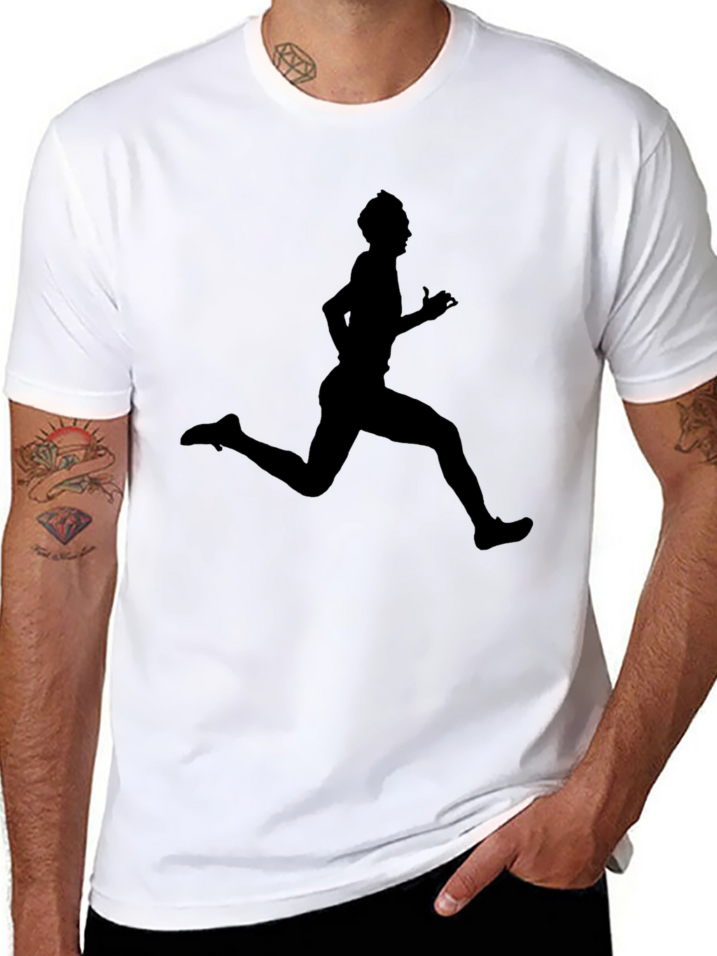 Running Man Graphic Black T-Shirt