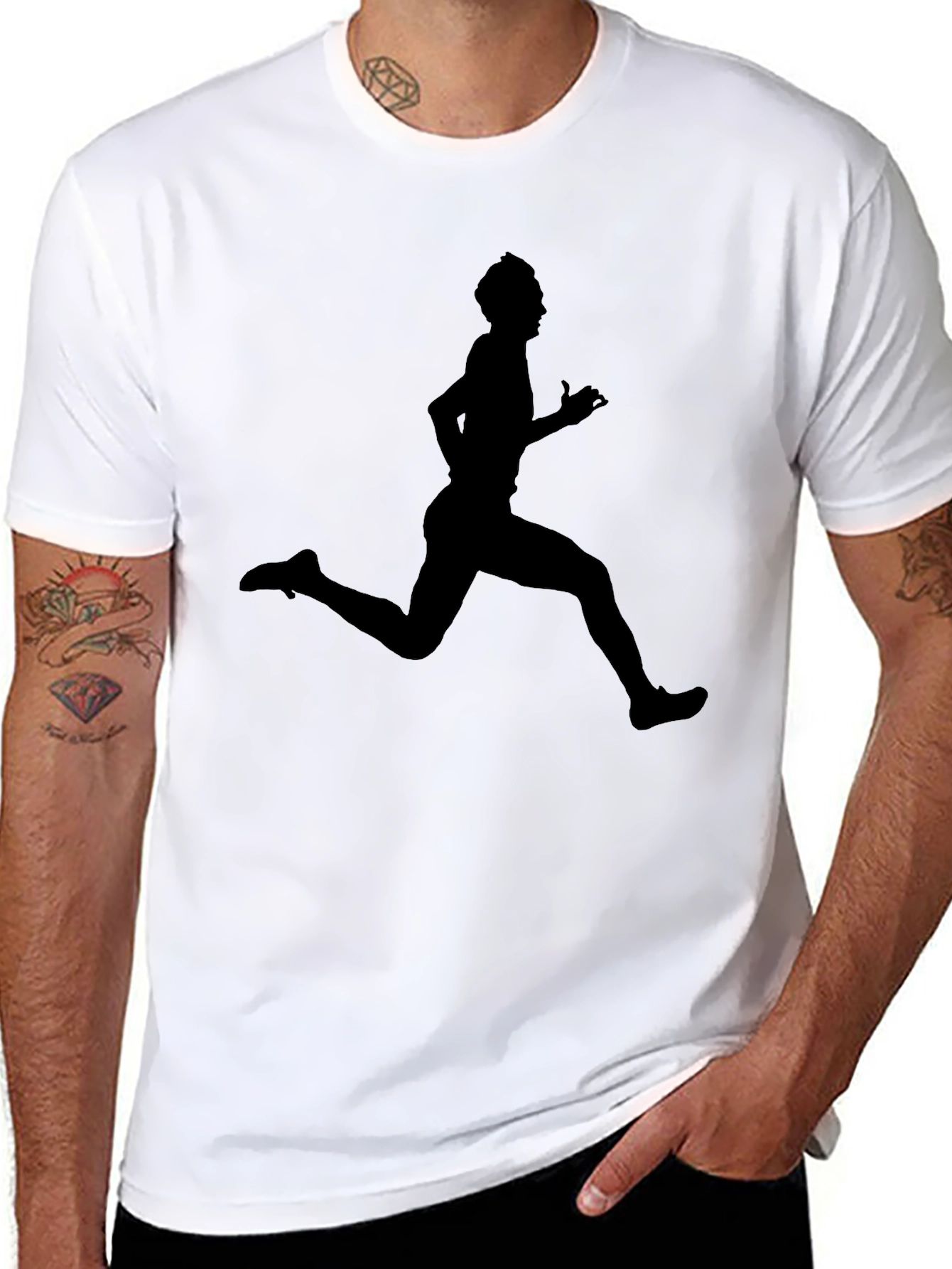 Running Man Graphic Black T-Shirt