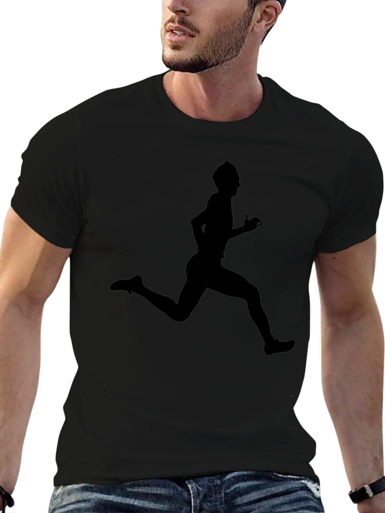 Running Man Graphic Black T-Shirt