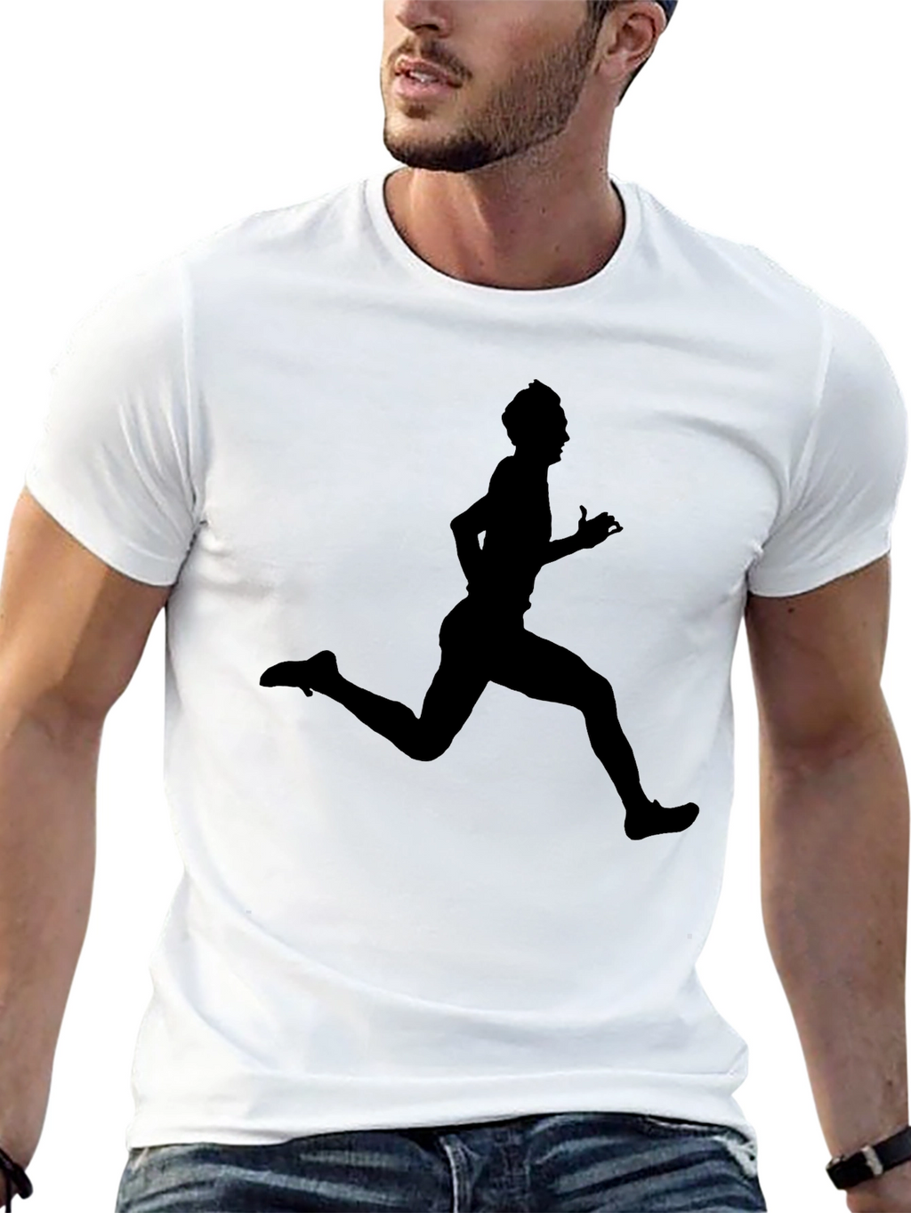 Running Man Graphic Black T-Shirt