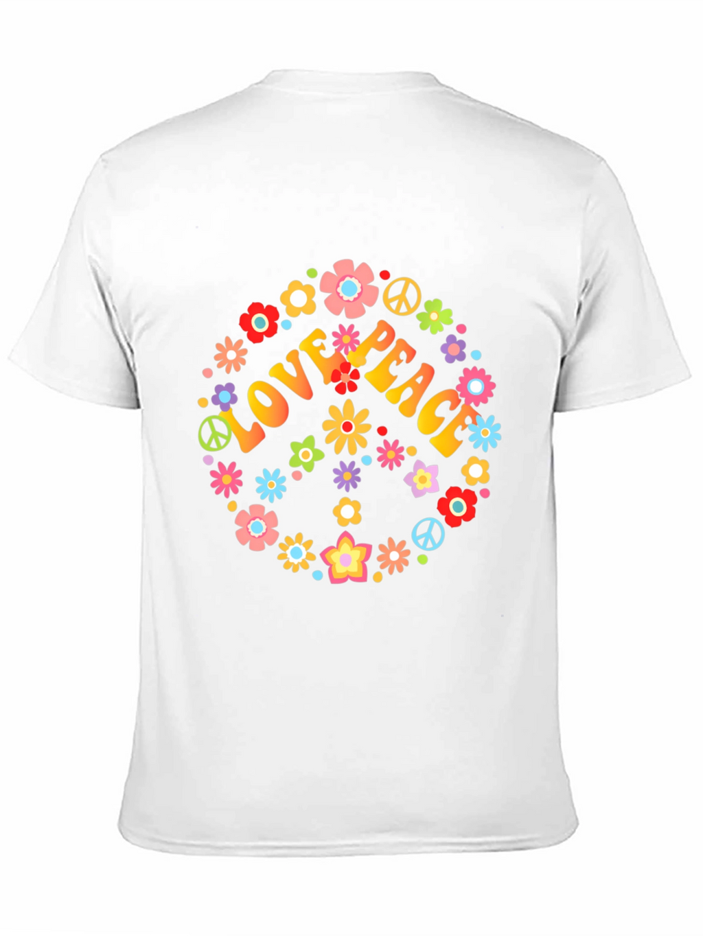 Love & Peace Floral T-Shirt - Retro Style