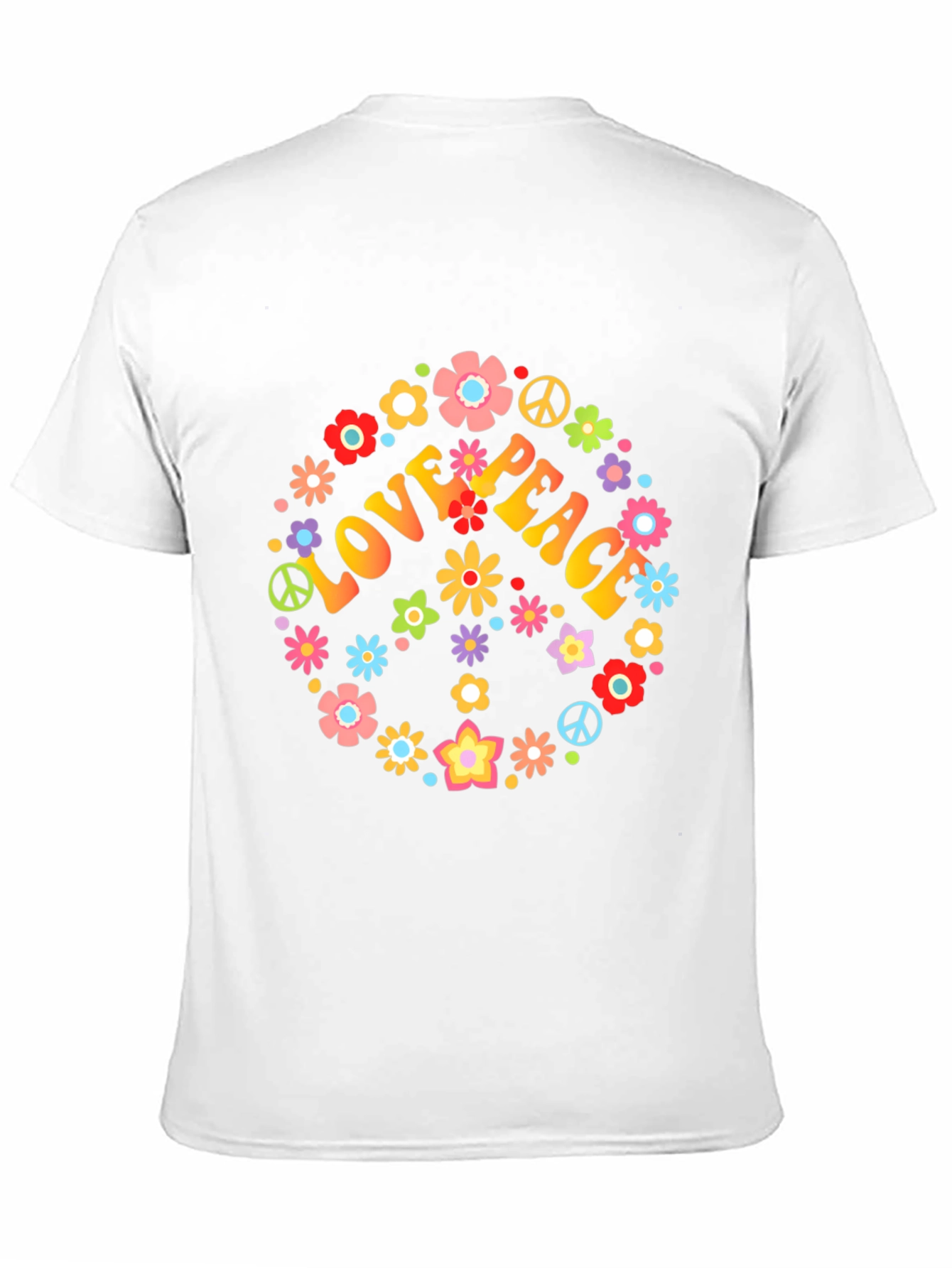 Love & Peace Floral T-Shirt - Retro Style
