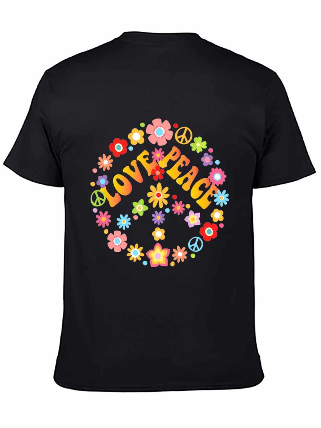 Love & Peace Floral T-Shirt - Retro Style