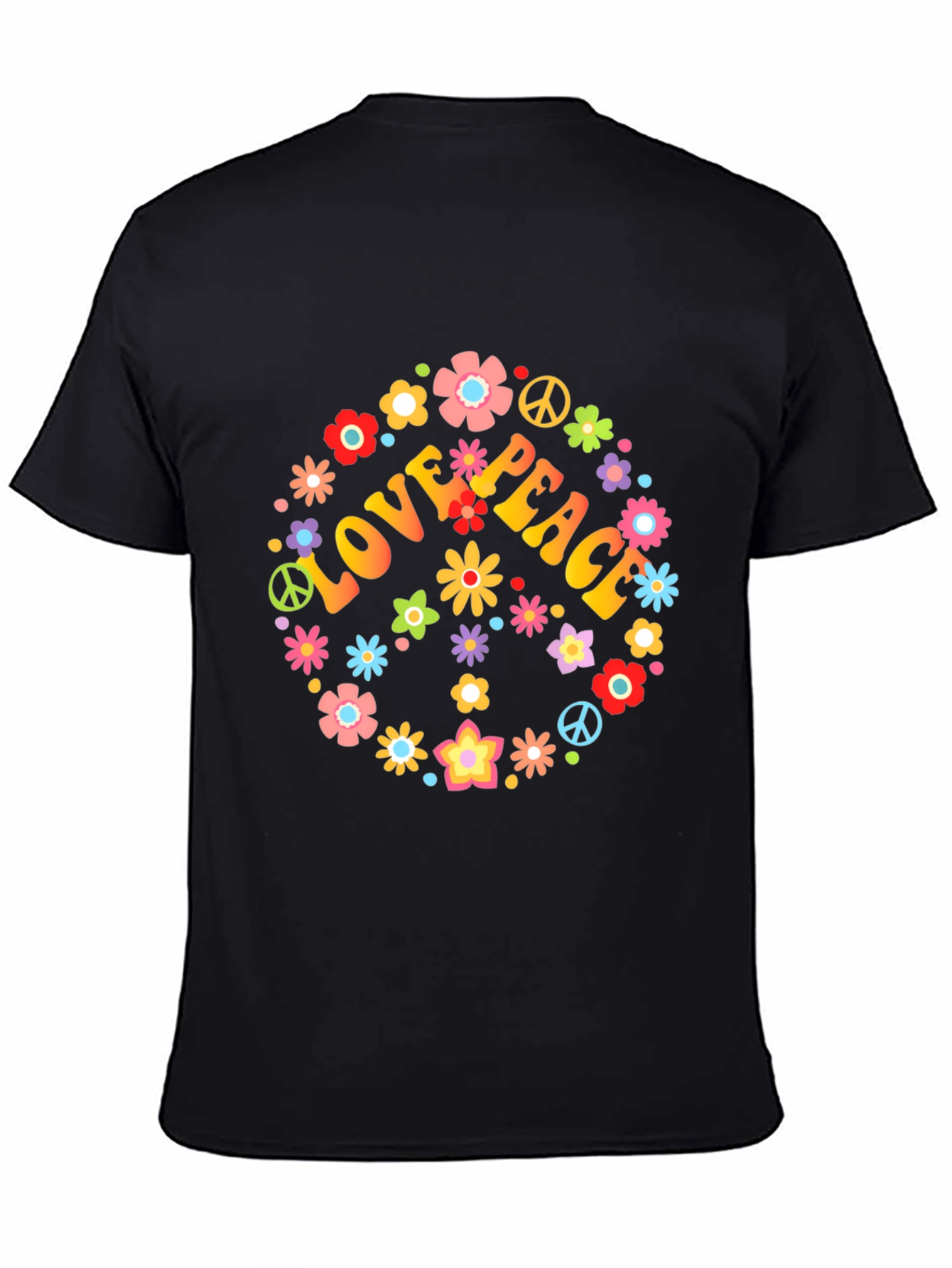 Love & Peace Floral T-Shirt - Retro Style