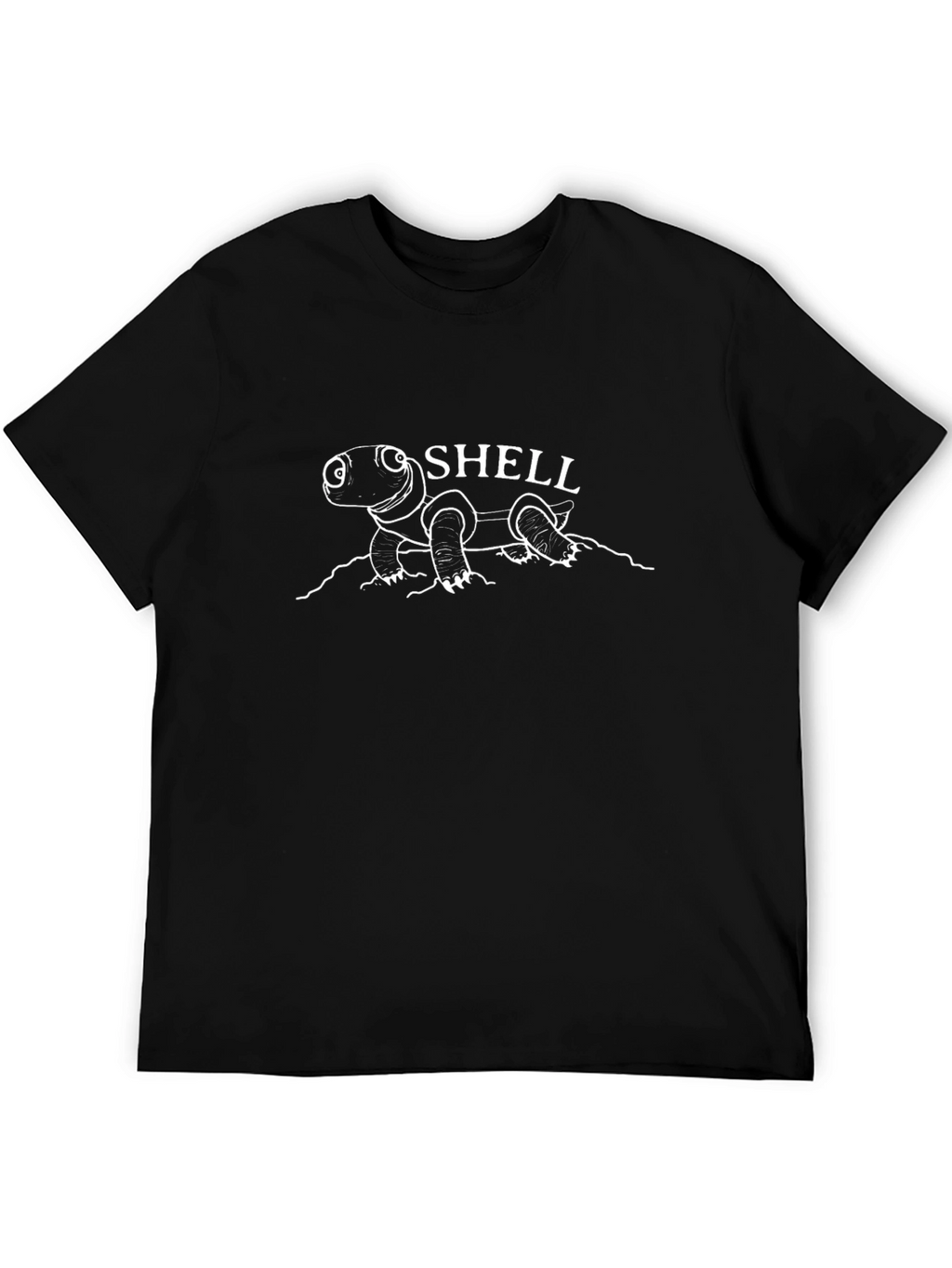 Shell Turtle Graphic Tee - Black Cotton T-Shirt