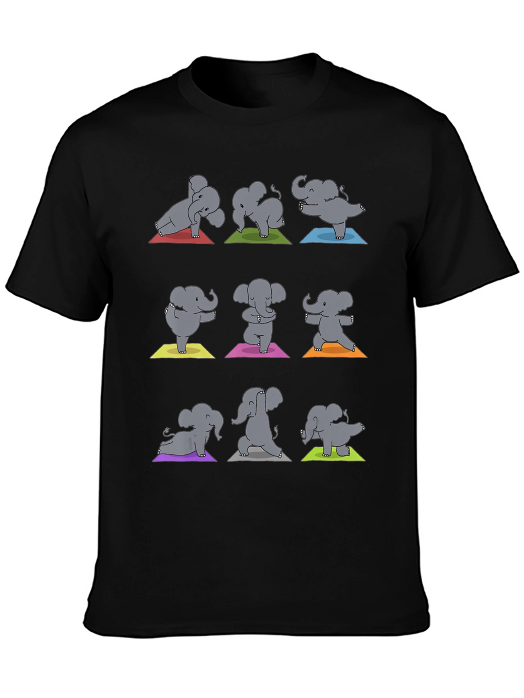 Elephant Yoga Black Graphic Tee