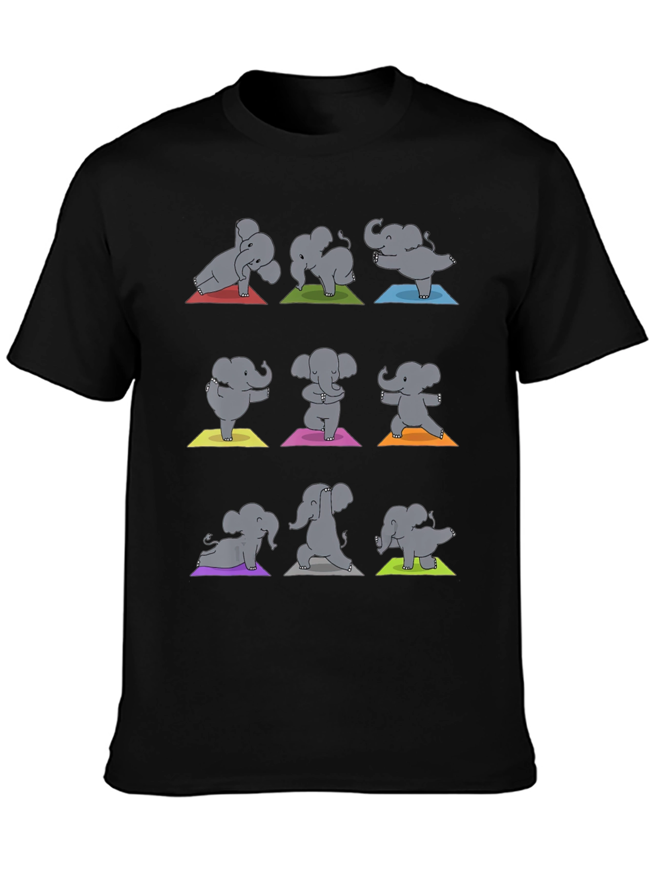 Elephant Yoga Black Graphic Tee