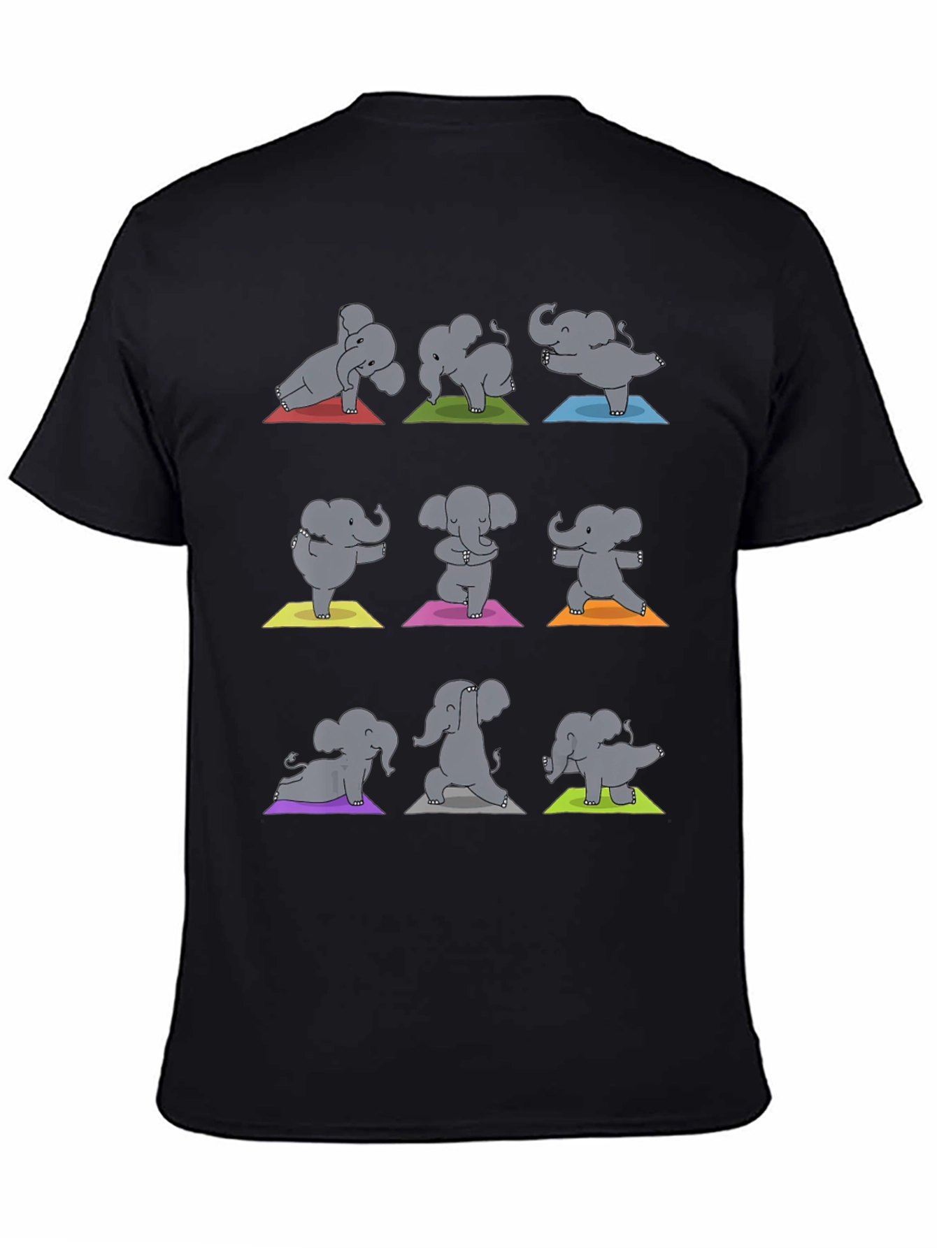 Elephant Yoga Black Graphic Tee