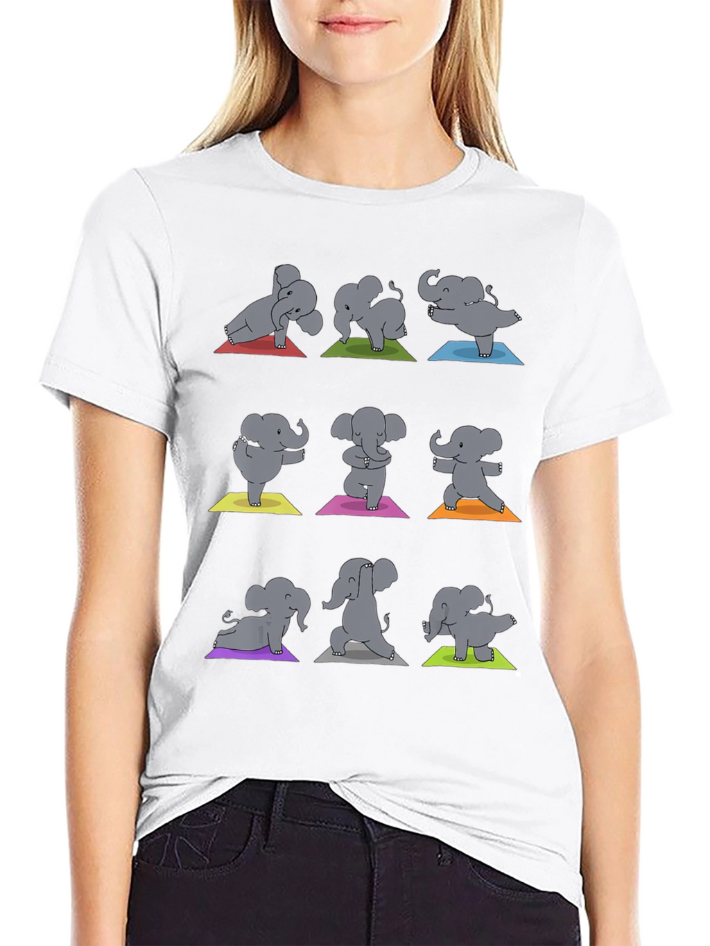 Elephant Yoga Black Graphic Tee