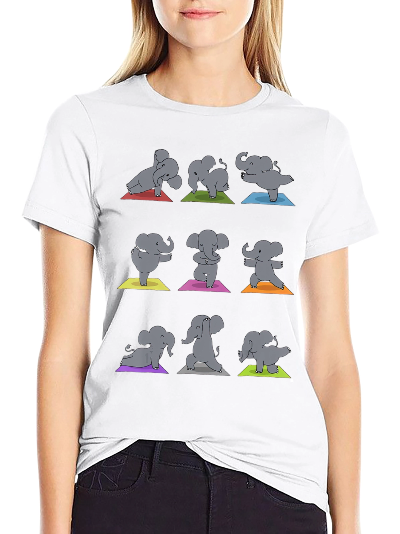 Elephant Yoga Black Graphic Tee