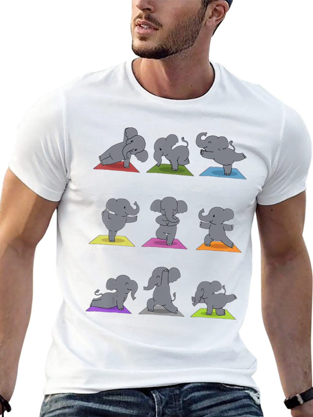 Elephant Yoga Black Graphic Tee