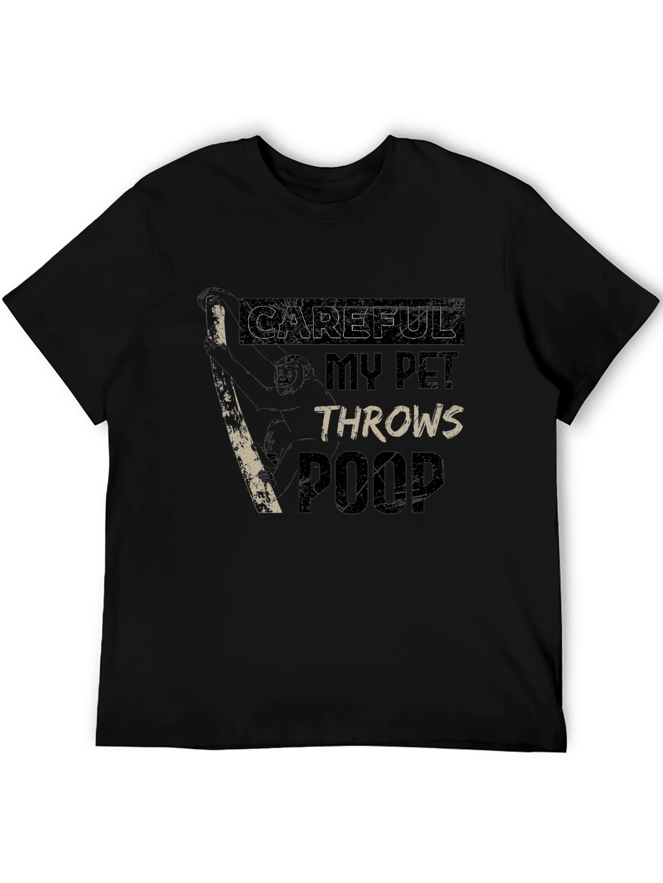 Careful My Pet Throws Poop Graphic T-Shirt
