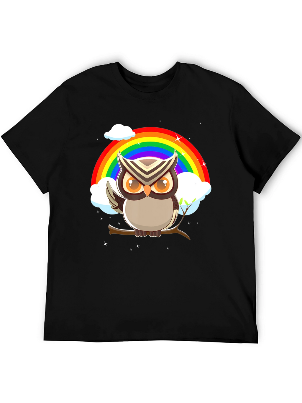 Owl Rainbow Graphic Tee - Stylish & Unique Design