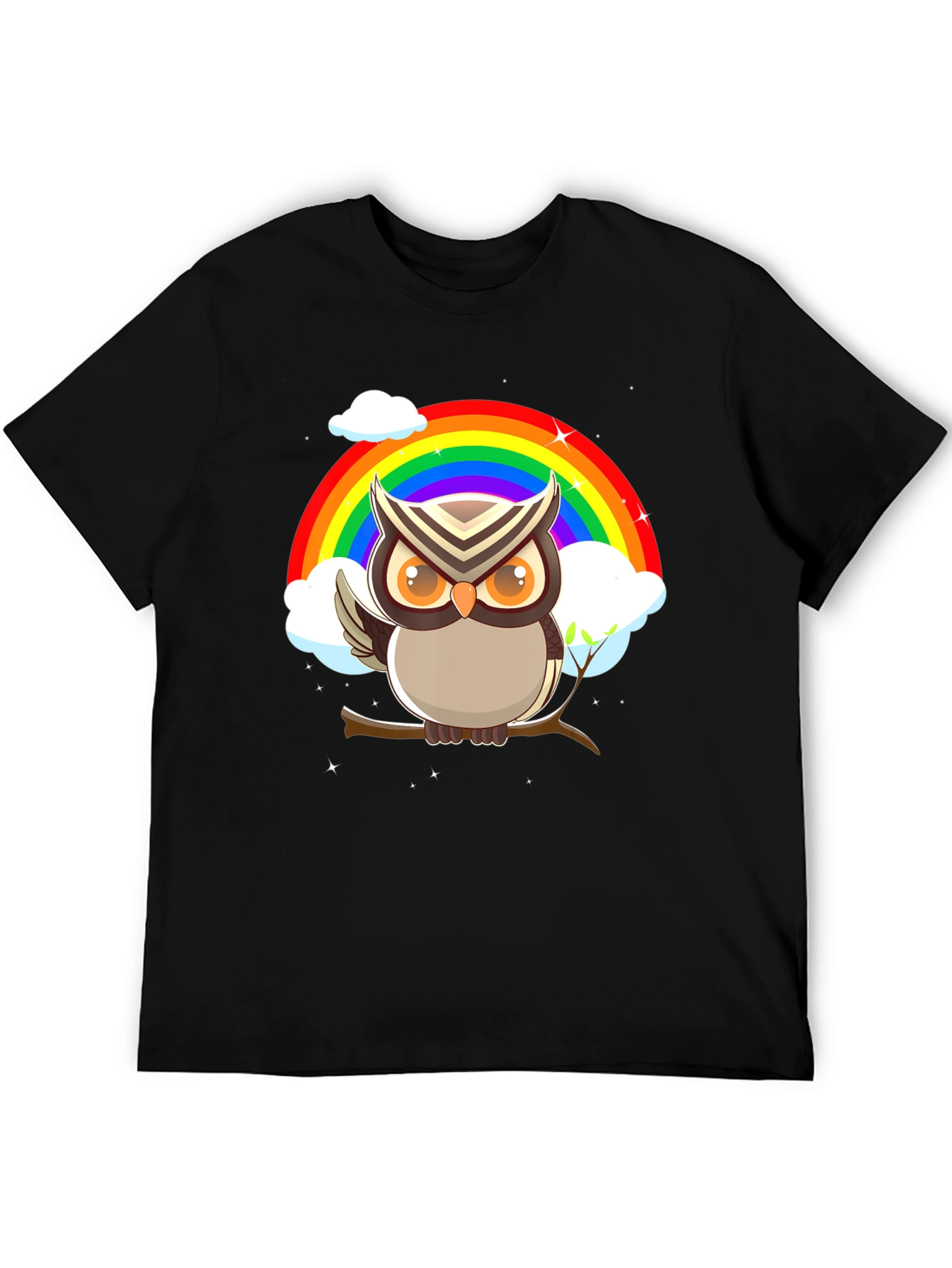 Owl Rainbow Graphic Tee - Stylish & Unique Design