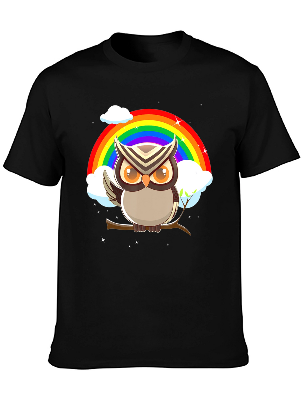 Owl Rainbow Graphic Tee - Stylish & Unique Design