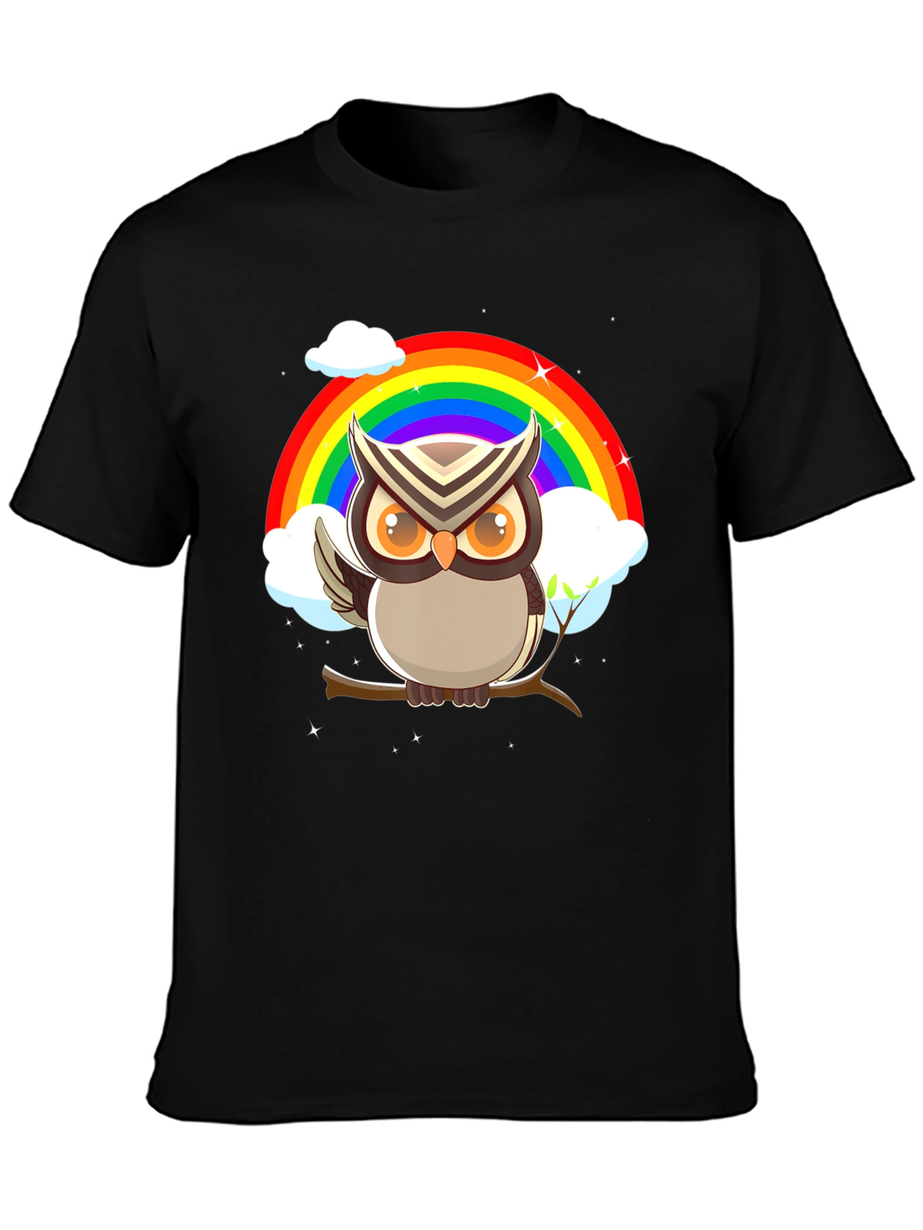 Owl Rainbow Graphic Tee - Stylish & Unique Design