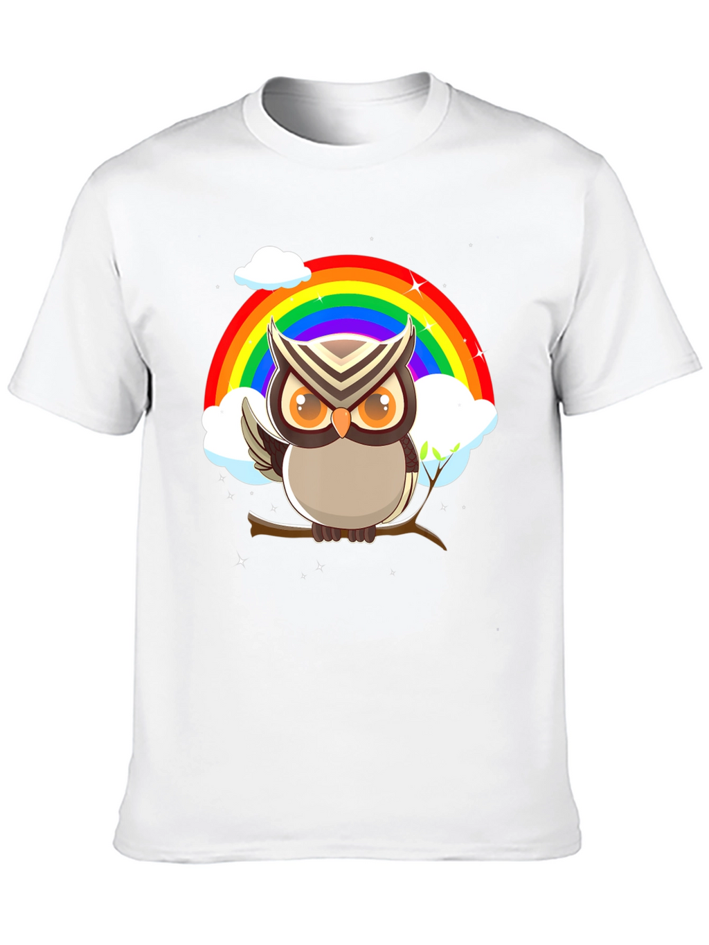 Owl Rainbow Graphic Tee - Stylish & Unique Design