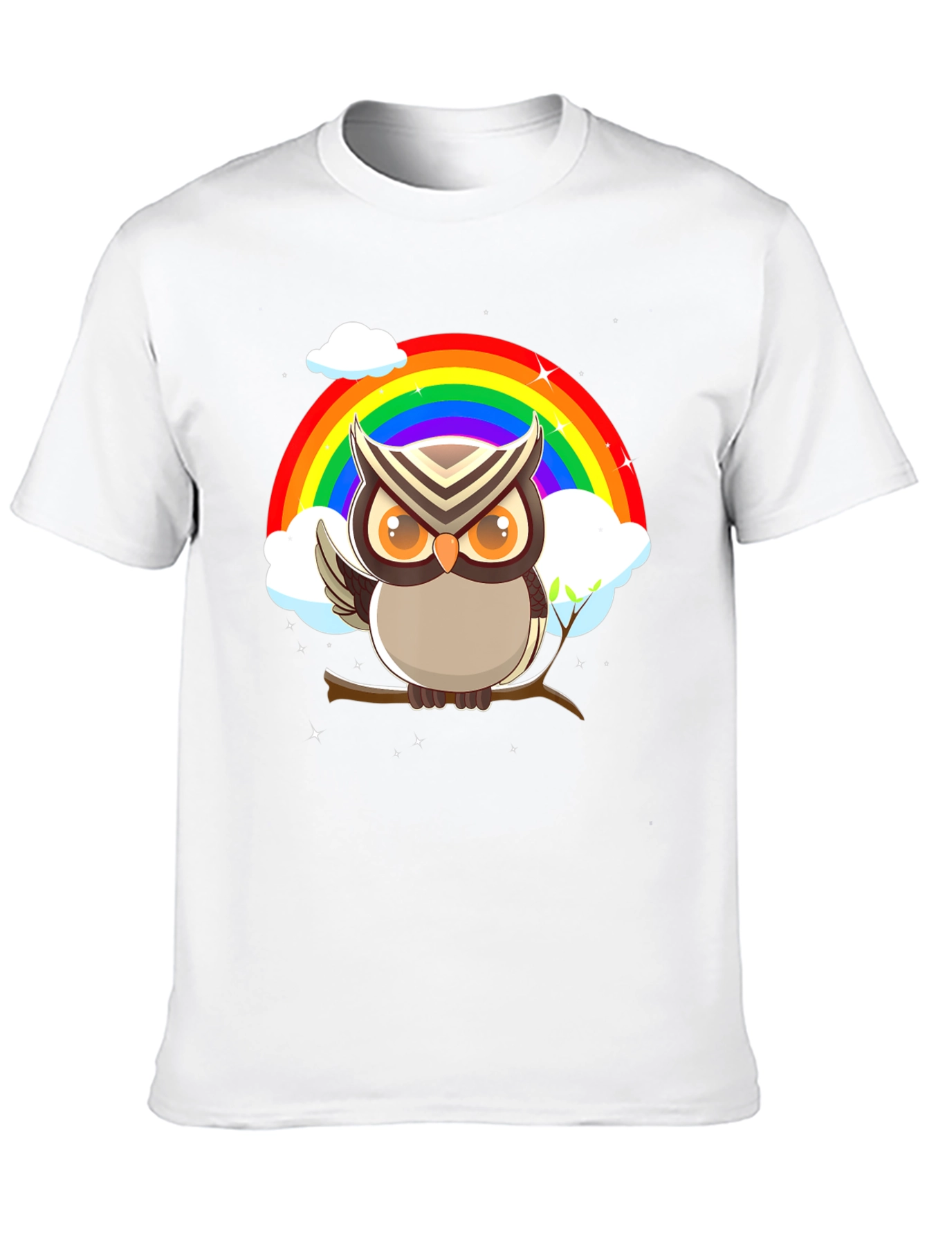 Owl Rainbow Graphic Tee - Stylish & Unique Design