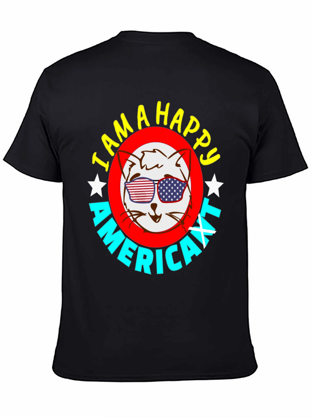 Happy American Cat T-Shirt