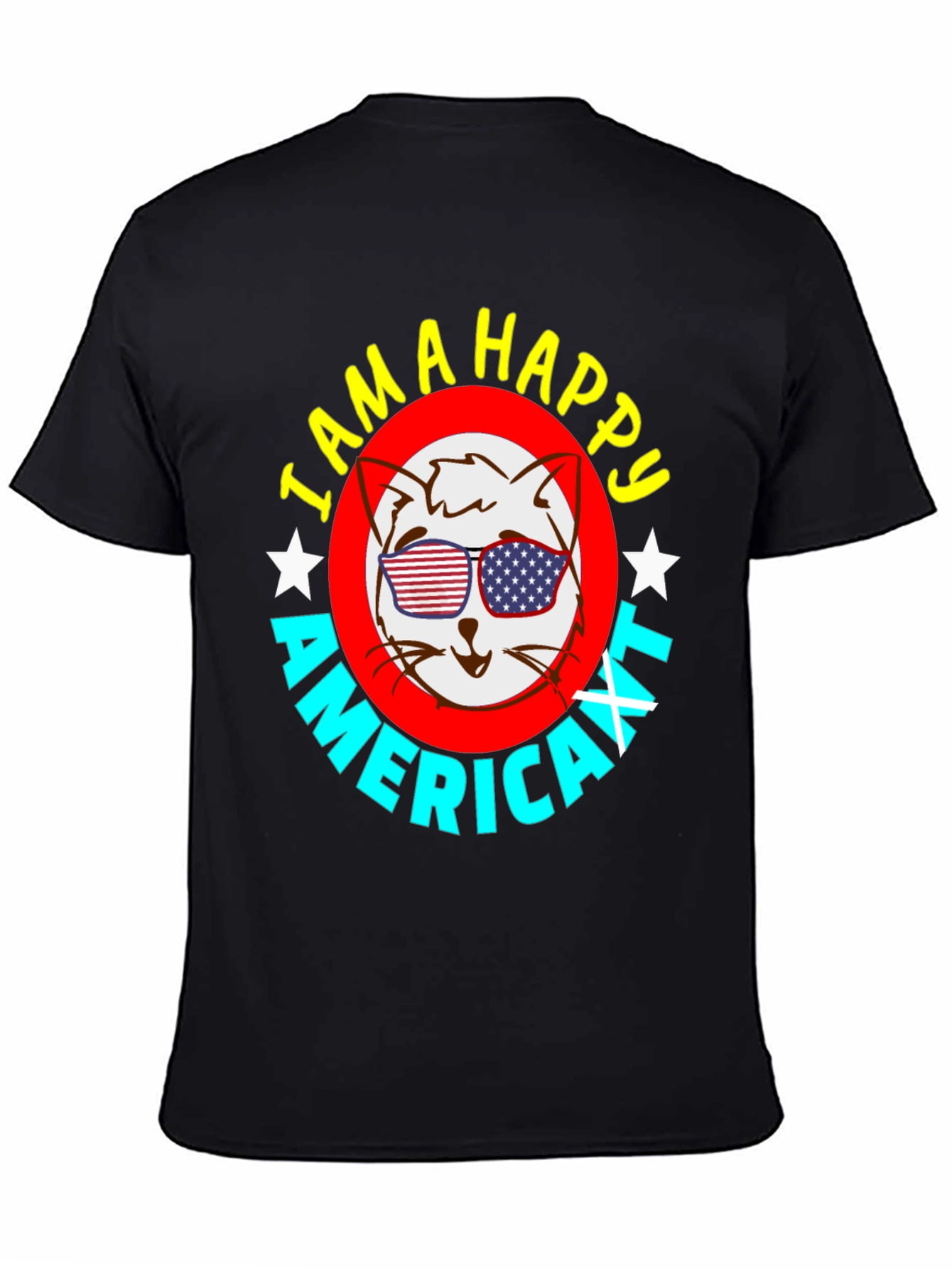 Happy American Cat T-Shirt