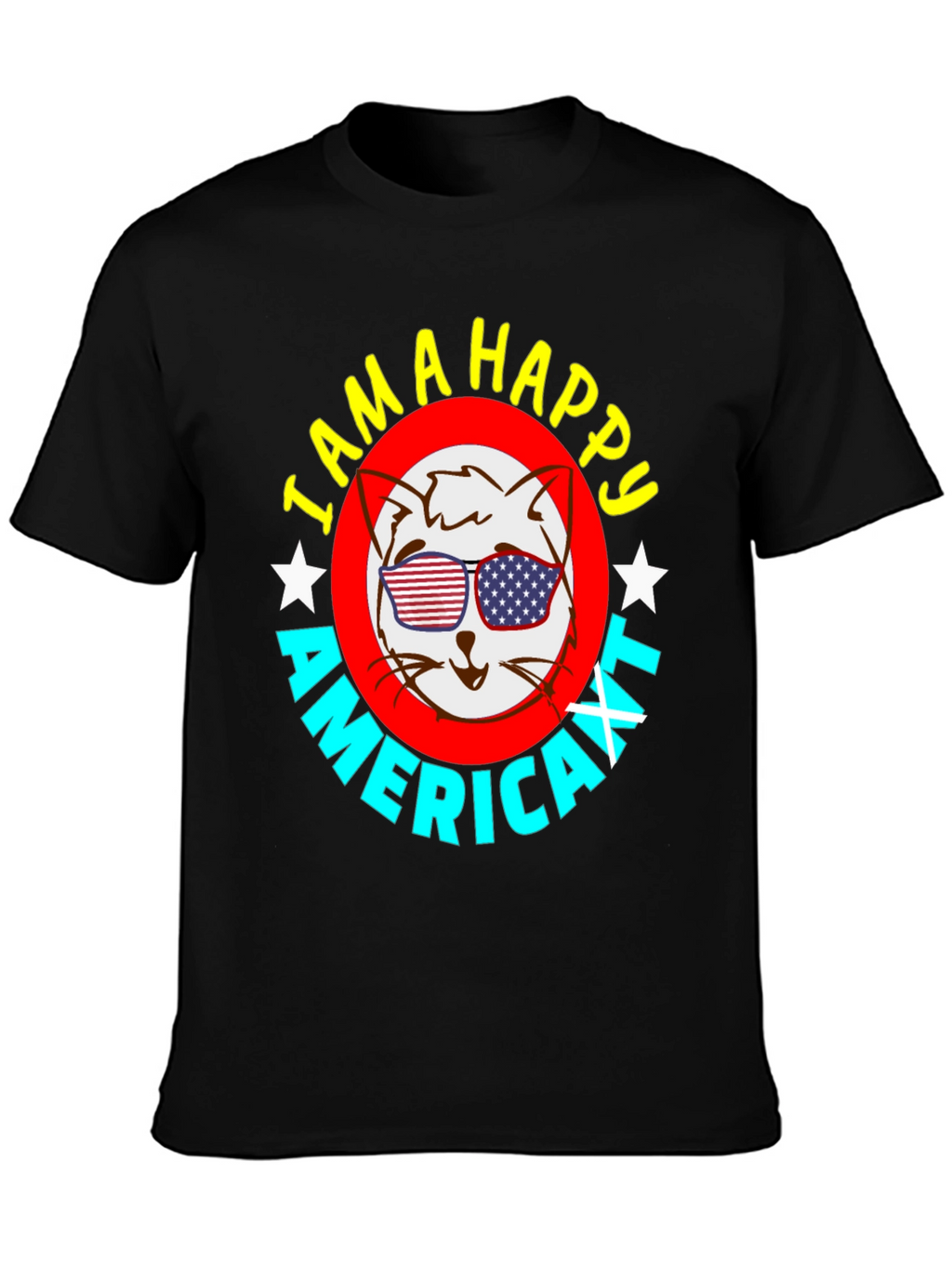 Happy American Cat T-Shirt