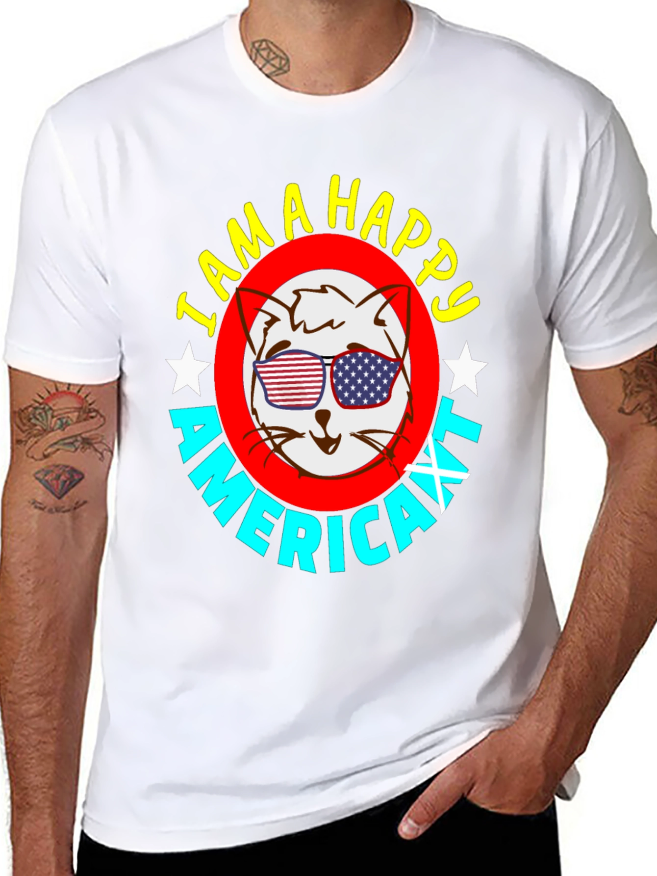 Happy American Cat T-Shirt