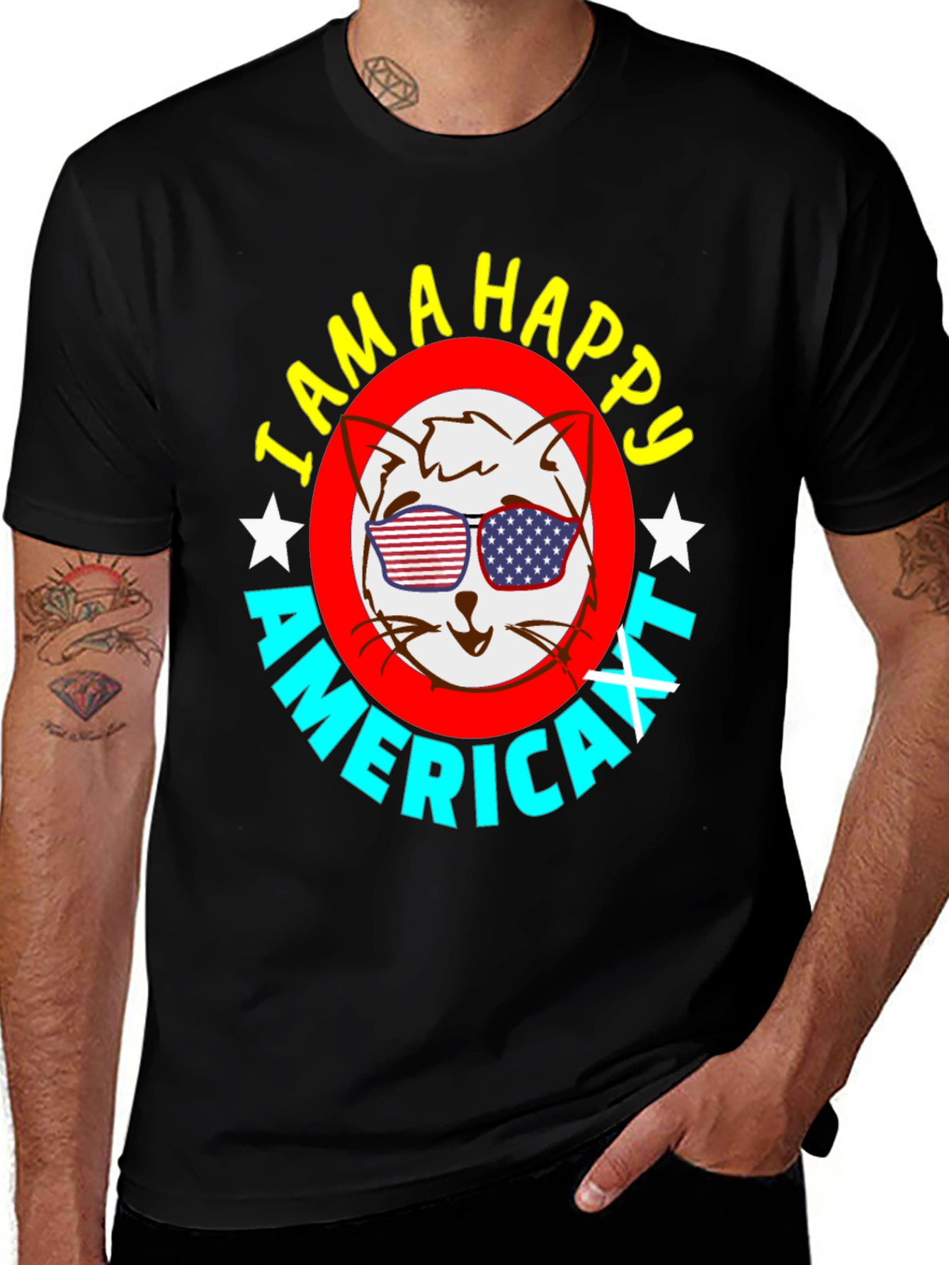 Happy American Cat T-Shirt