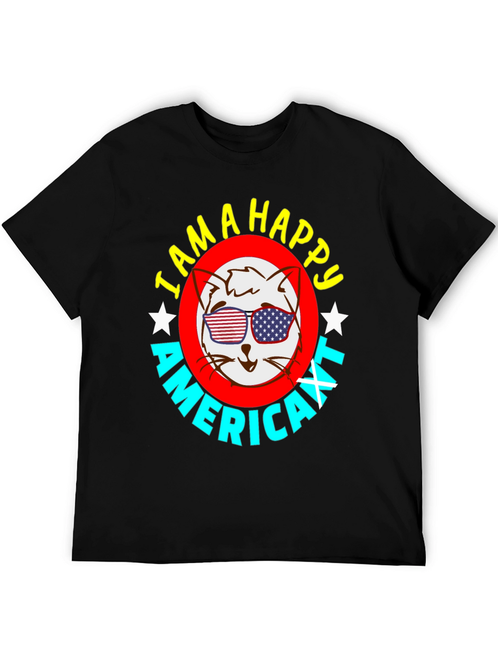 Happy American Cat T-Shirt