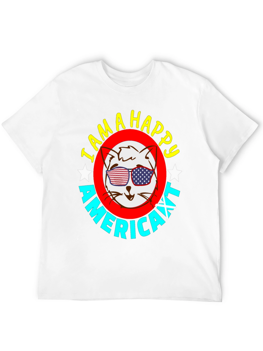 Happy American Cat T-Shirt