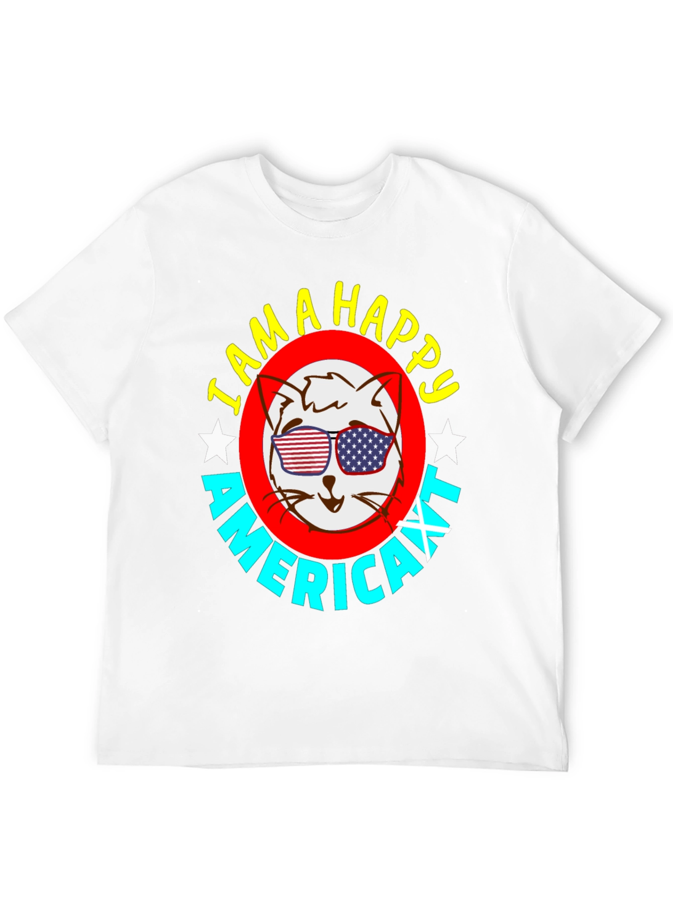 Happy American Cat T-Shirt