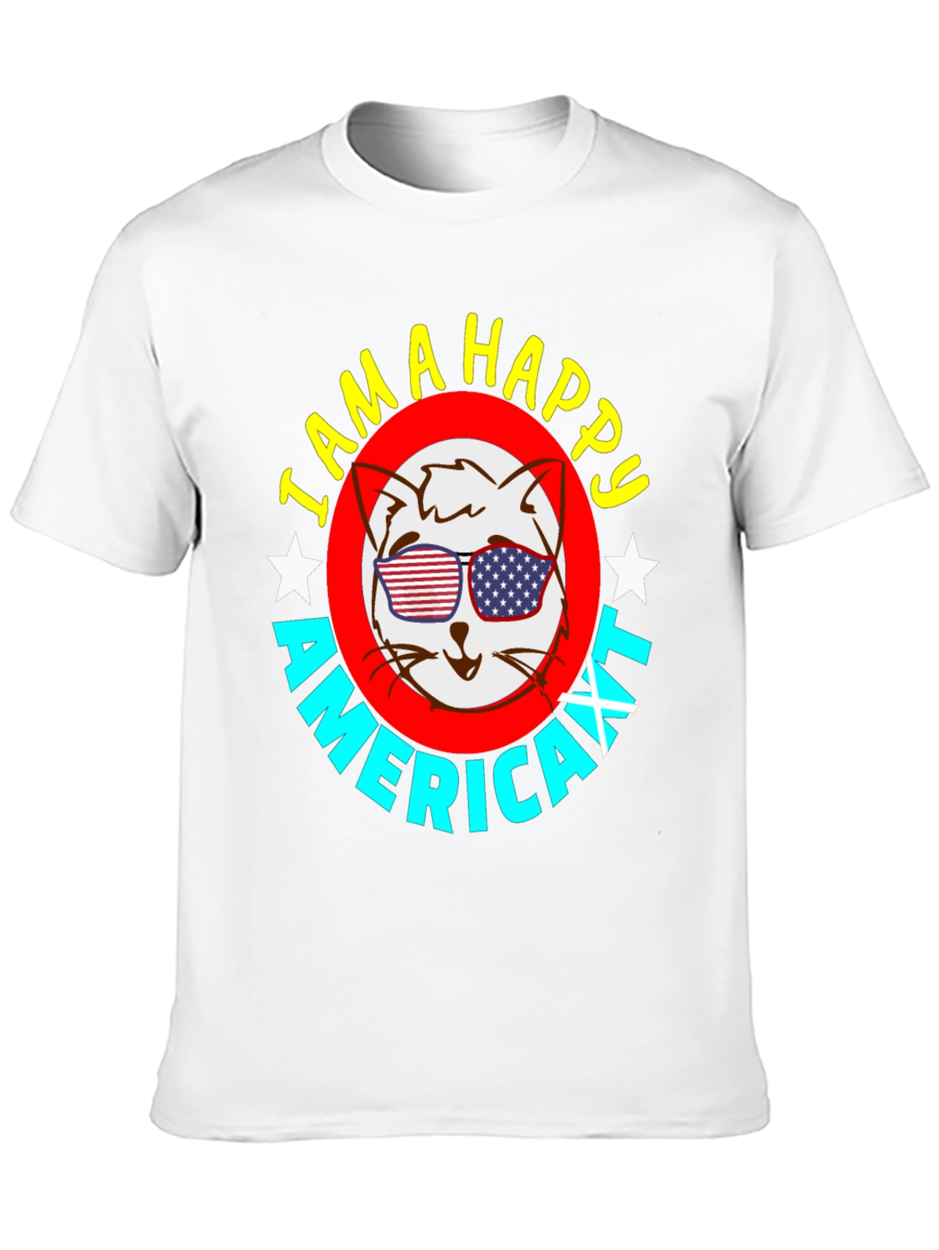 Happy American Cat T-Shirt