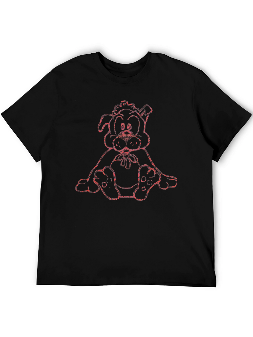 Cute Cartoon Dog Graphic T-Shirt - Black