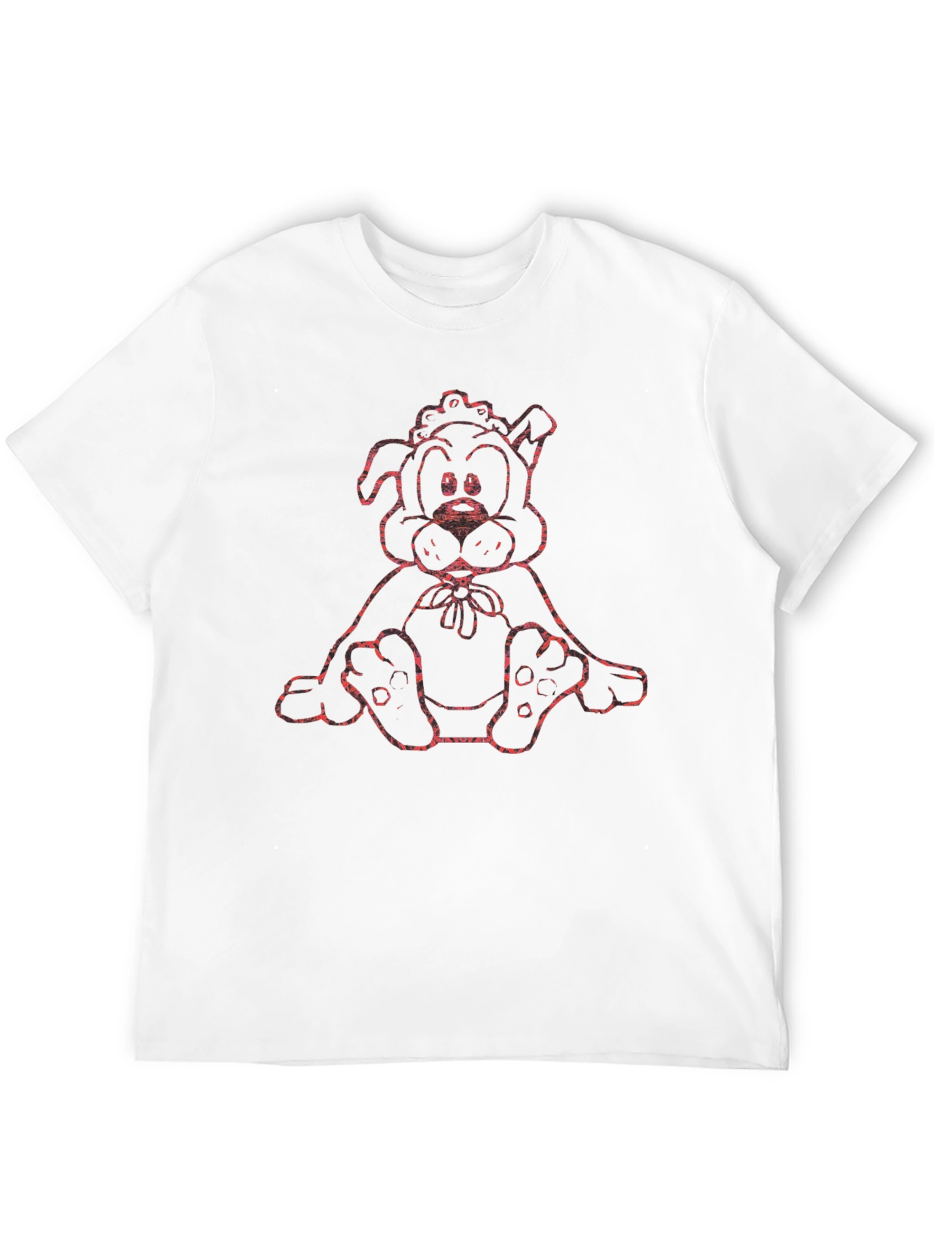 Cute Cartoon Dog Graphic T-Shirt - Black