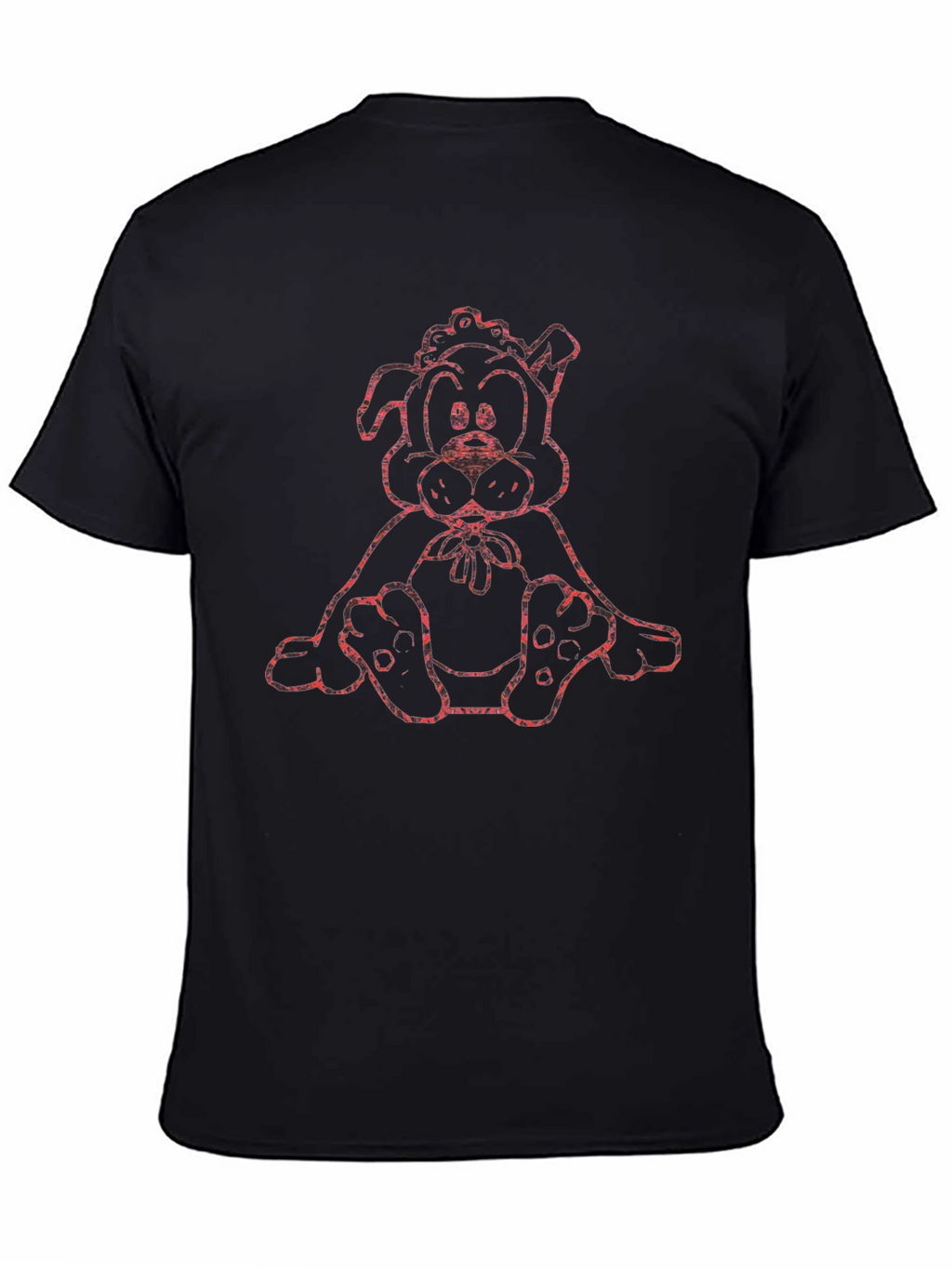 Cute Cartoon Dog Graphic T-Shirt - Black