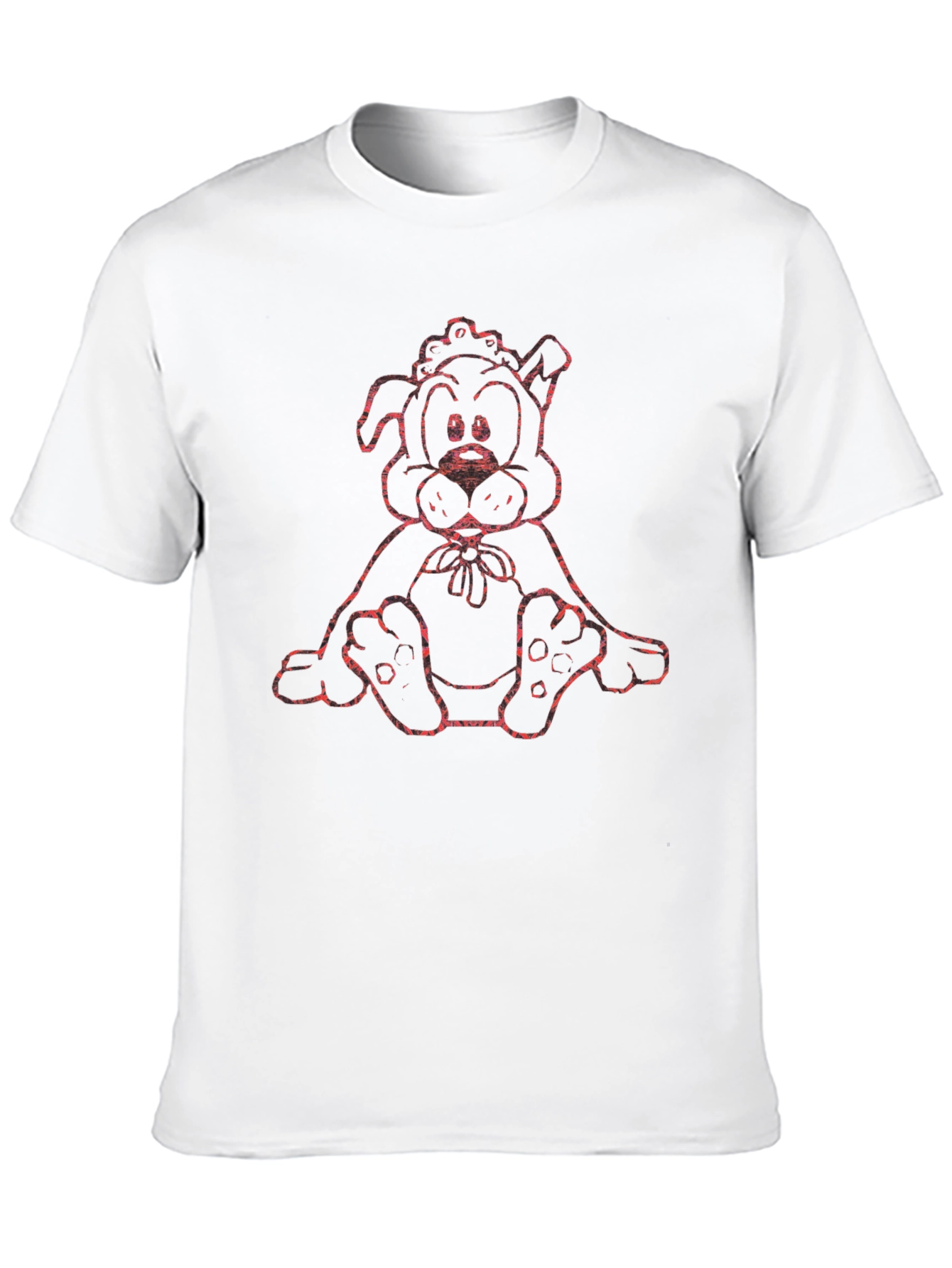 Cute Cartoon Dog Graphic T-Shirt - Black