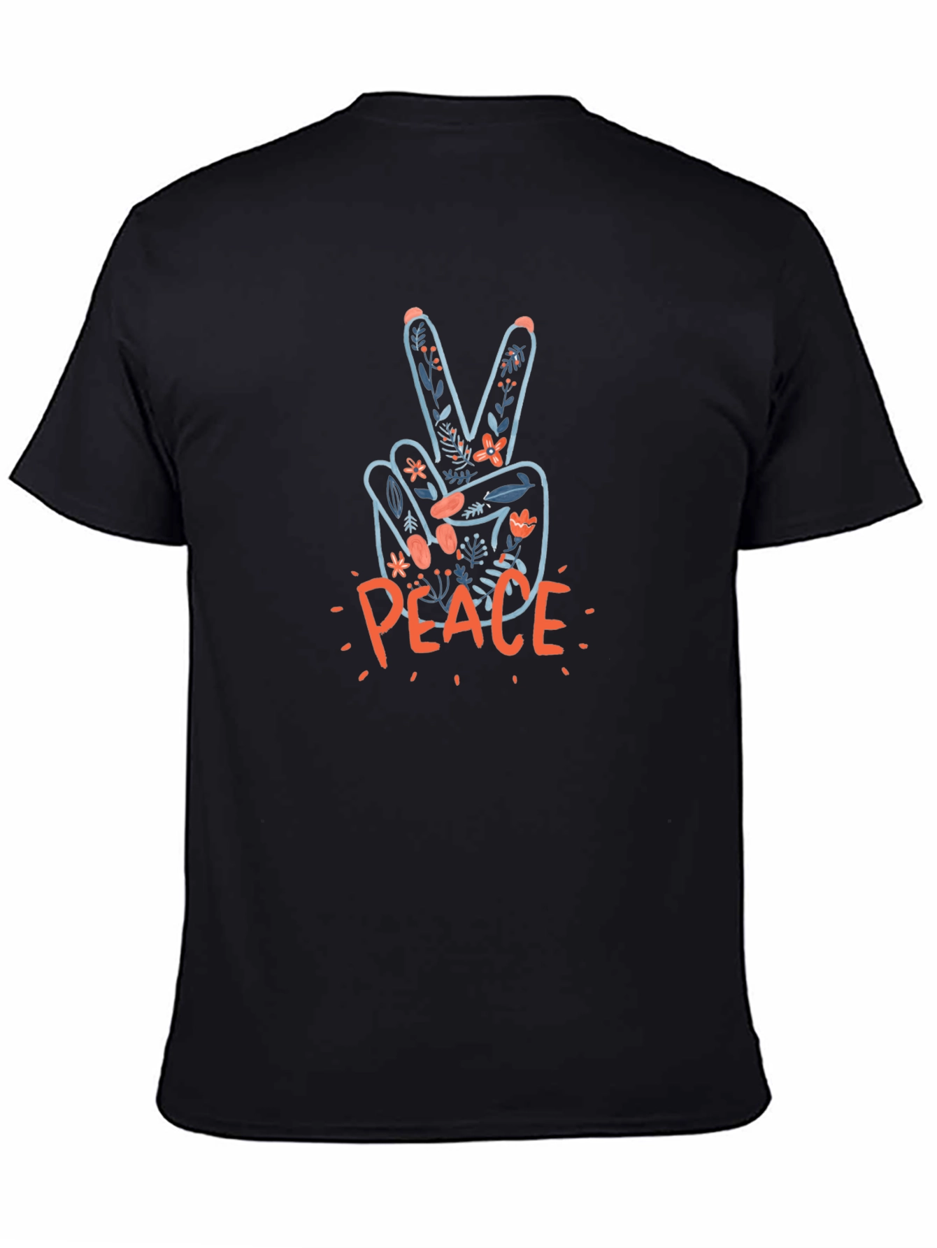 Peace Sign Graphic Tee - Floral Peace Hand Shirt