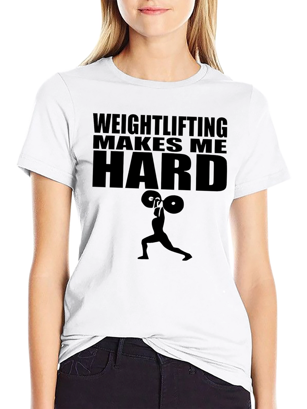 Weightlifting Makes Me Hard Mens Black T-Shirt