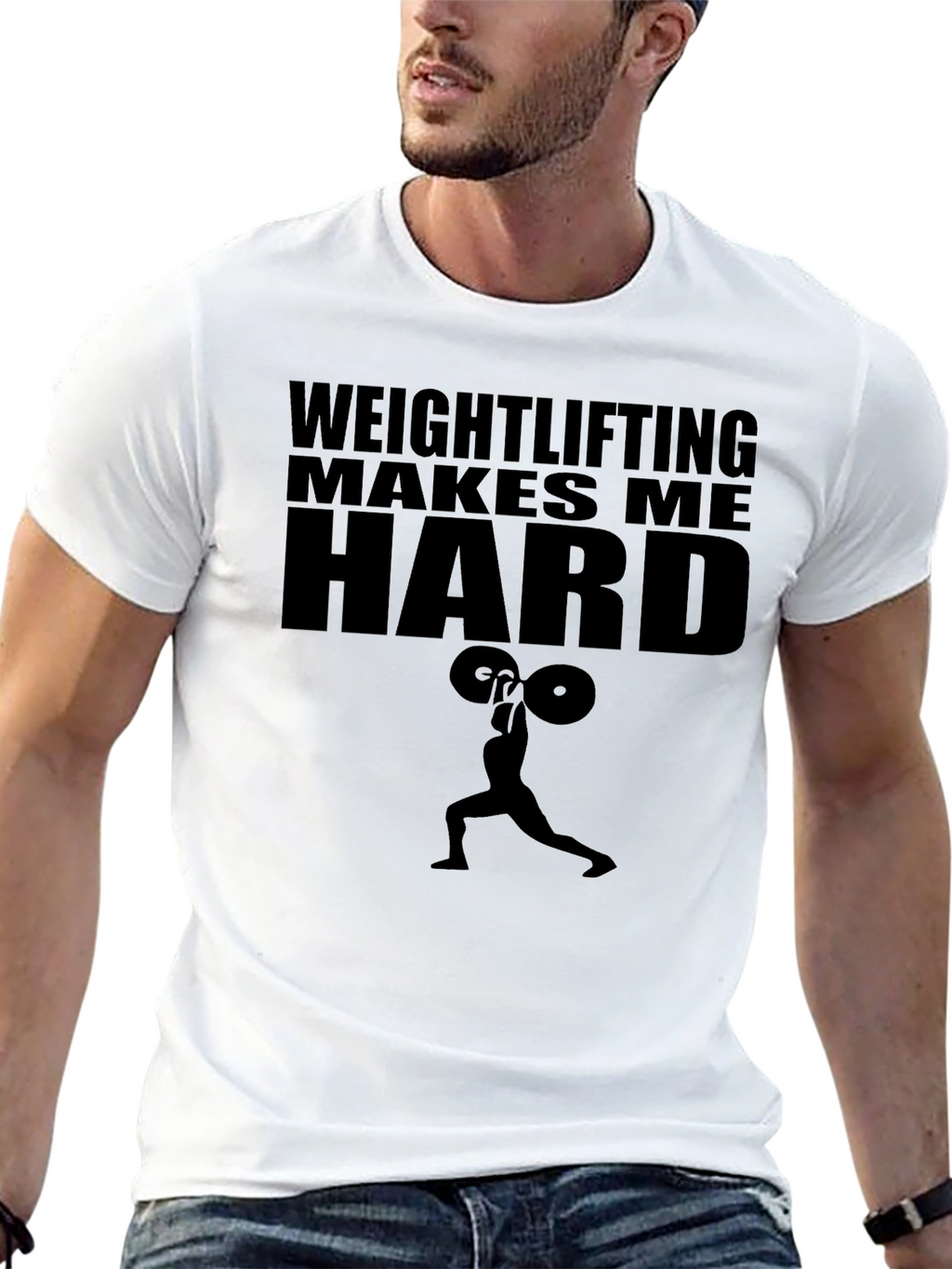 Weightlifting Makes Me Hard Mens Black T-Shirt
