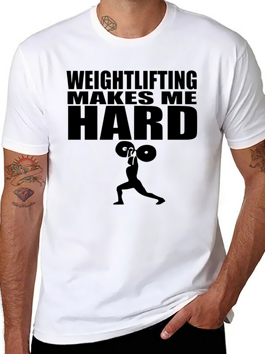 Weightlifting Makes Me Hard Mens Black T-Shirt
