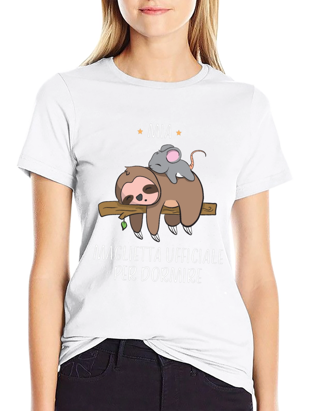 Funny Sloth & Mouse Mia Sleep Shirt