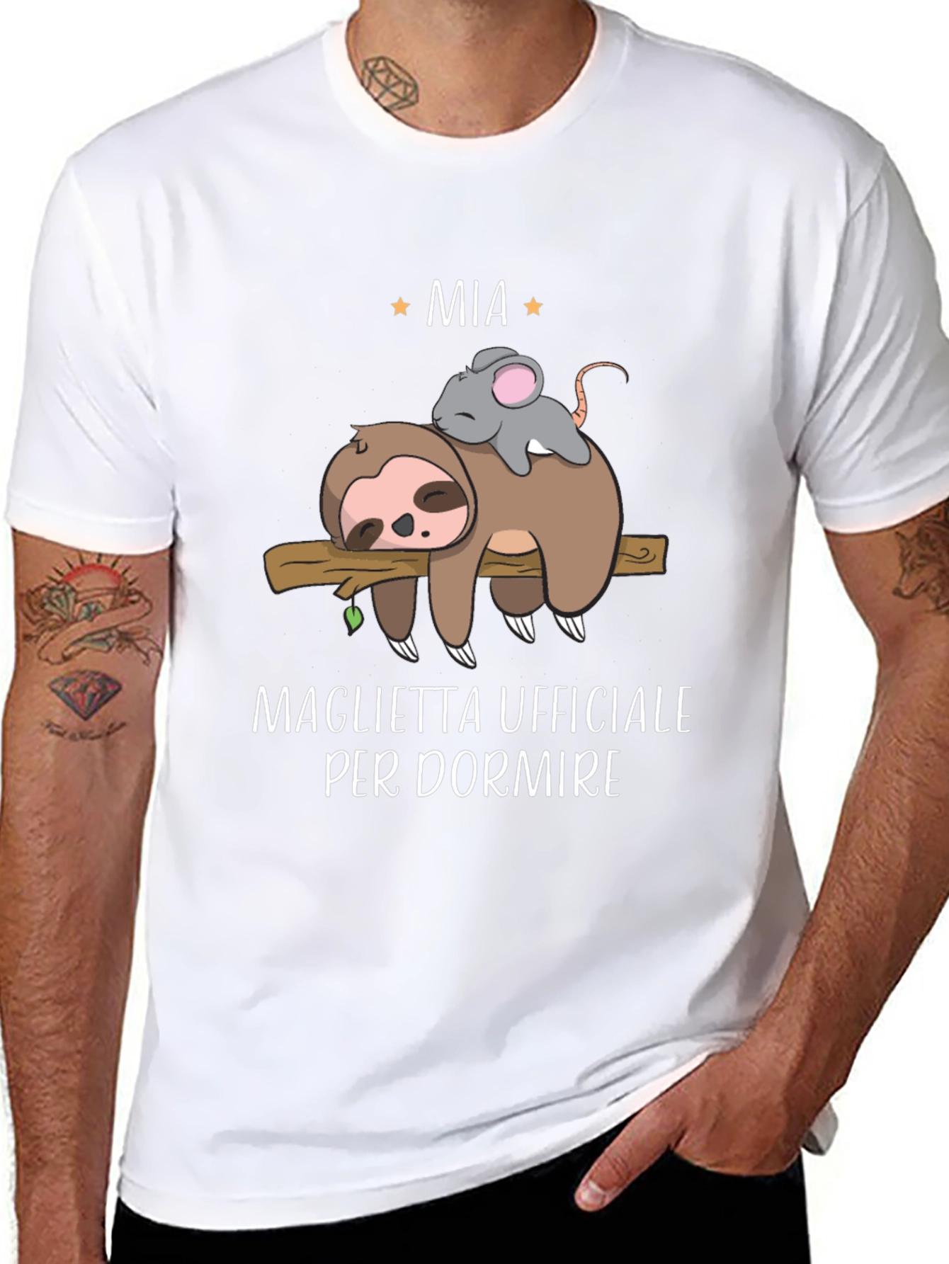 Funny Sloth & Mouse Mia Sleep Shirt