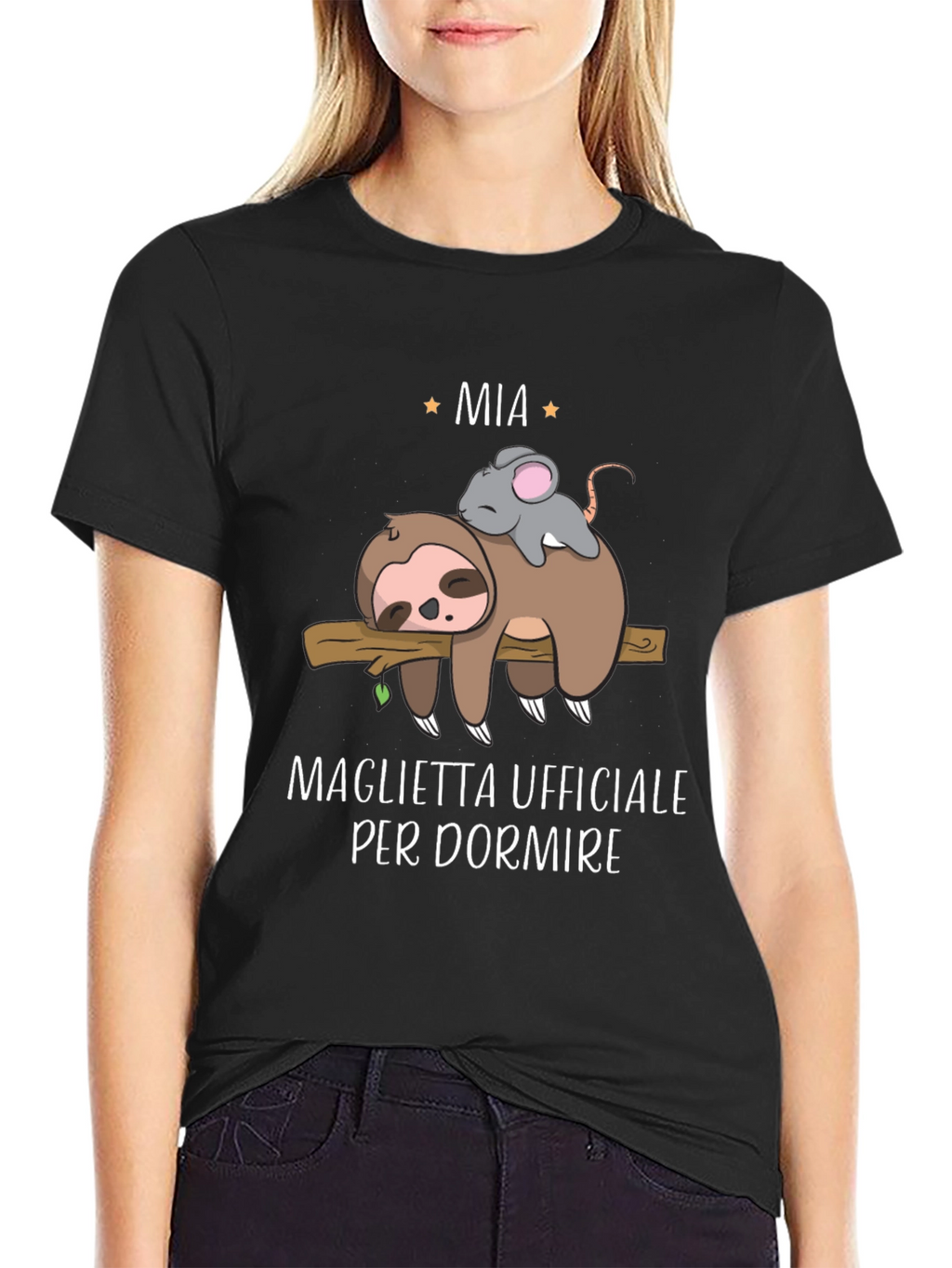 Funny Sloth & Mouse Mia Sleep Shirt