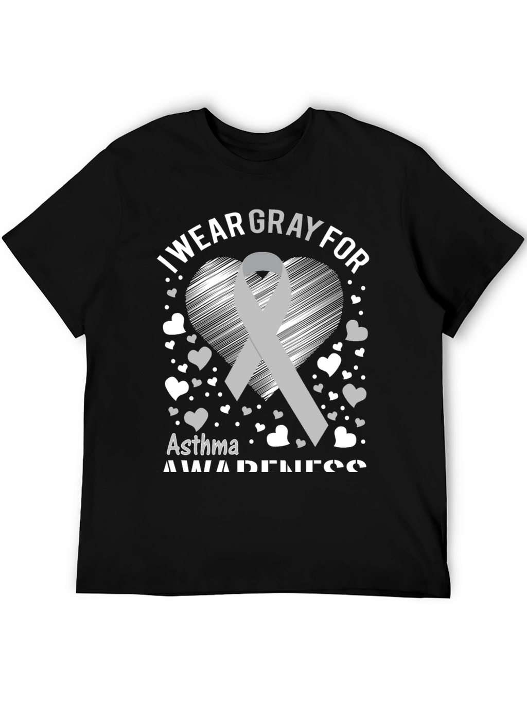 Gray Asthma Awareness T-Shirt
