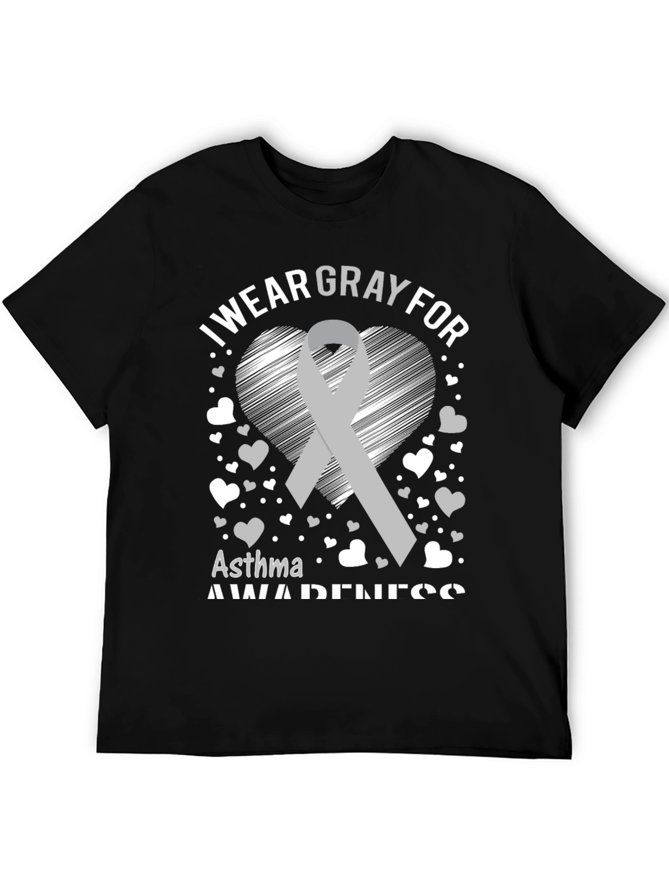 Gray Asthma Awareness T-Shirt