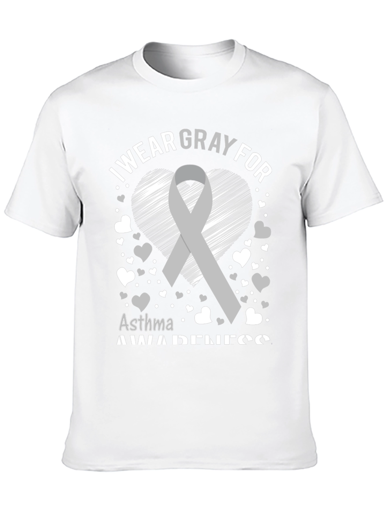 Gray Asthma Awareness T-Shirt