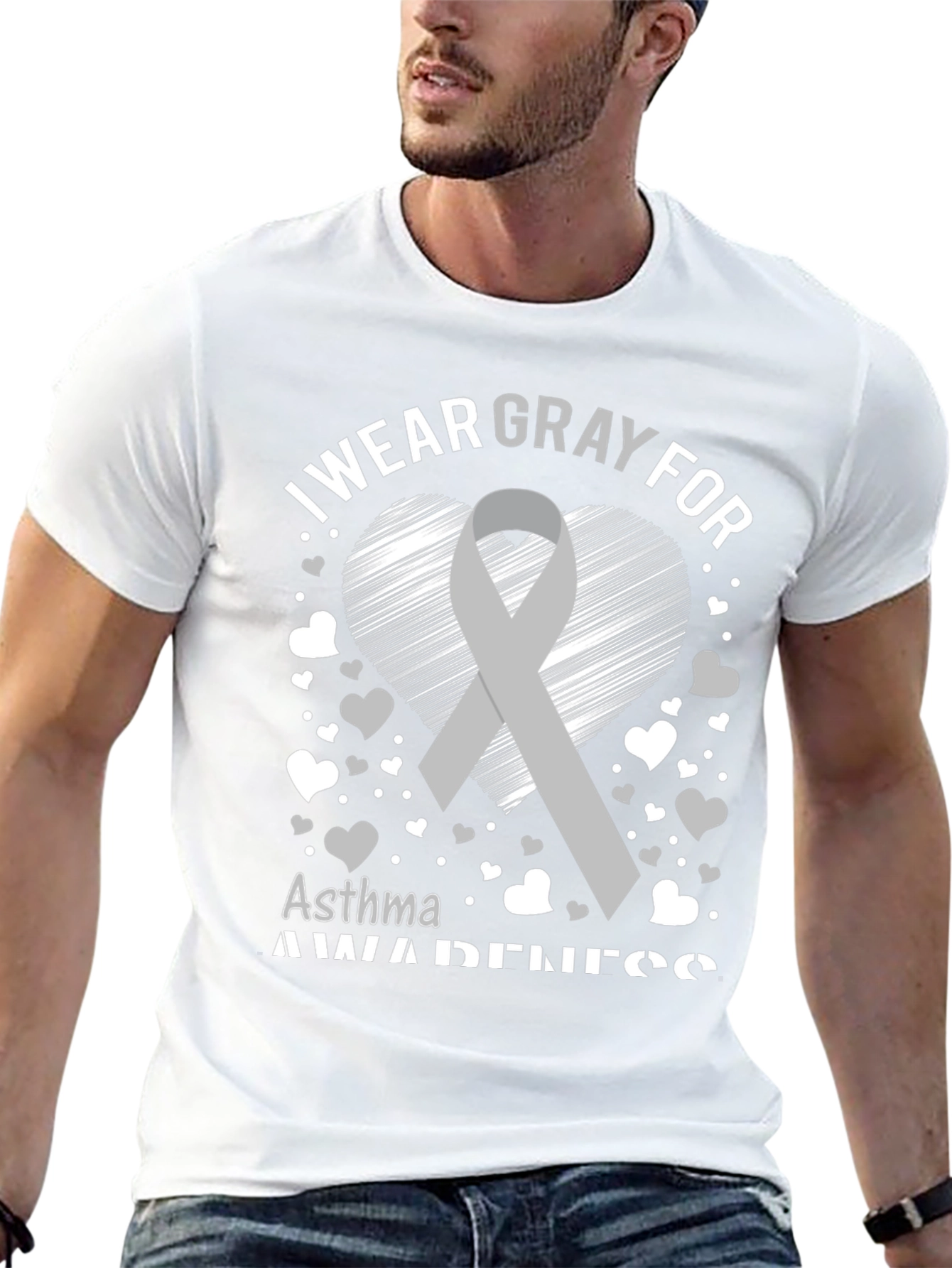 Gray Asthma Awareness T-Shirt