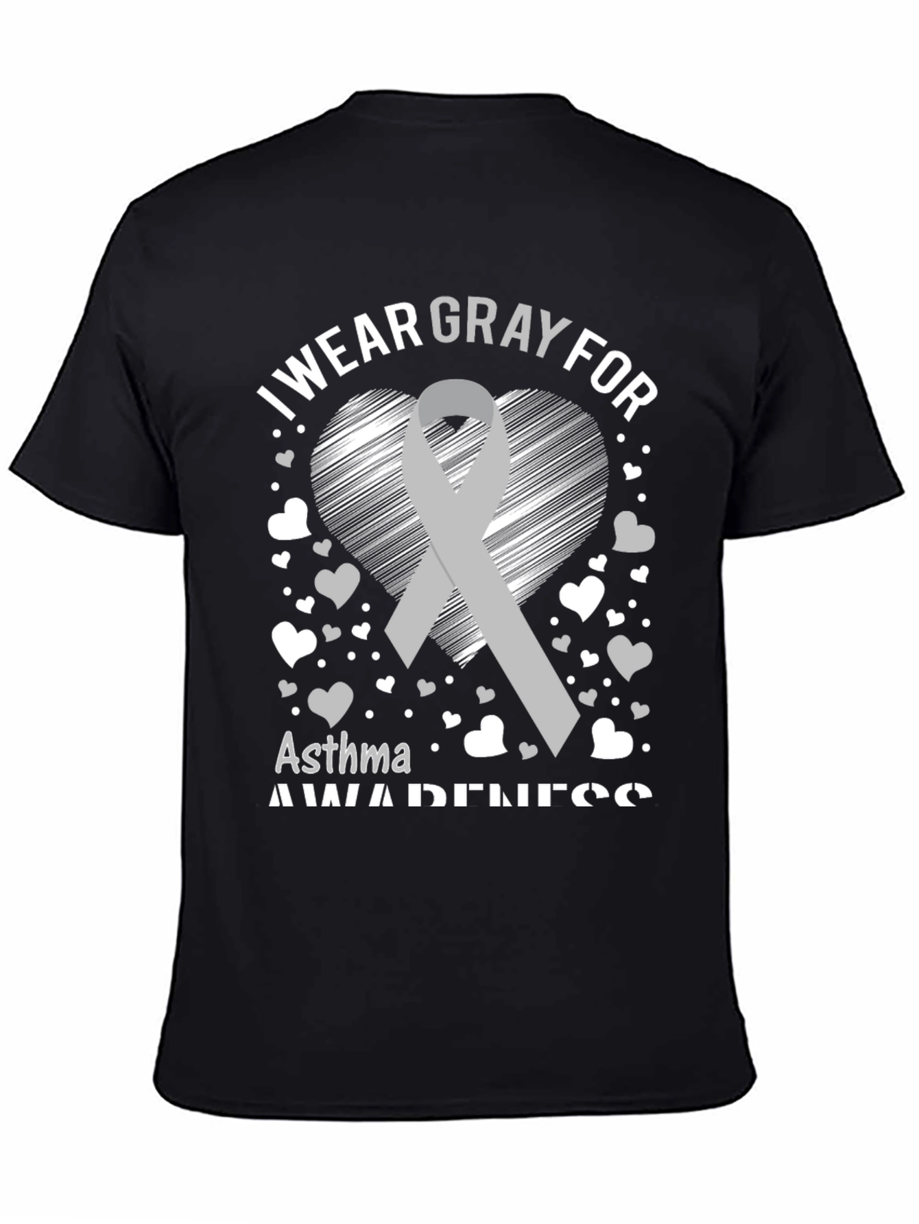 Gray Asthma Awareness T-Shirt